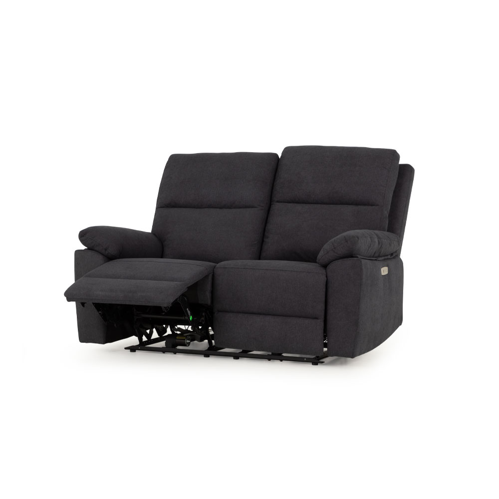 Gracey 2 Seater Electric Recliner + 2 Fabric Electric Recliner Chairs, Charcoal