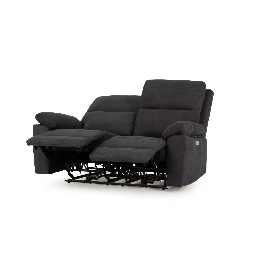 Gracey 2 Seater Electric Recliner + 2 Fabric Electric Recliner Chairs, Charcoal