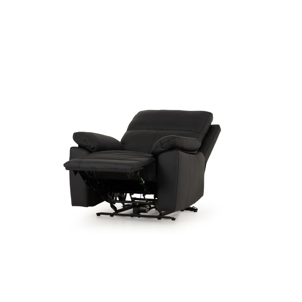 Gracey 3 Seater Electric Recliner + 2 Leather Electric Recliner Chairs, Black
