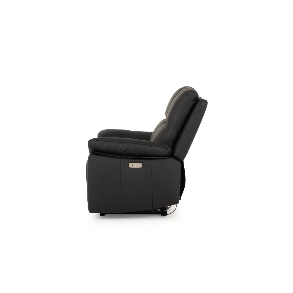 Gracey 2 Seater Electric Recliner + 2 Leather Electric Recliner Chairs, Black