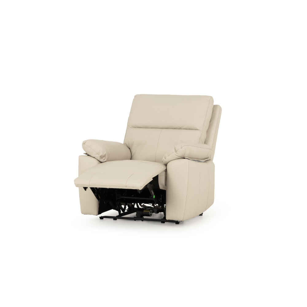 Gracey 2 Seater Electric Recliner + 2 Leather Electric Recliner Chairs, Light Grey