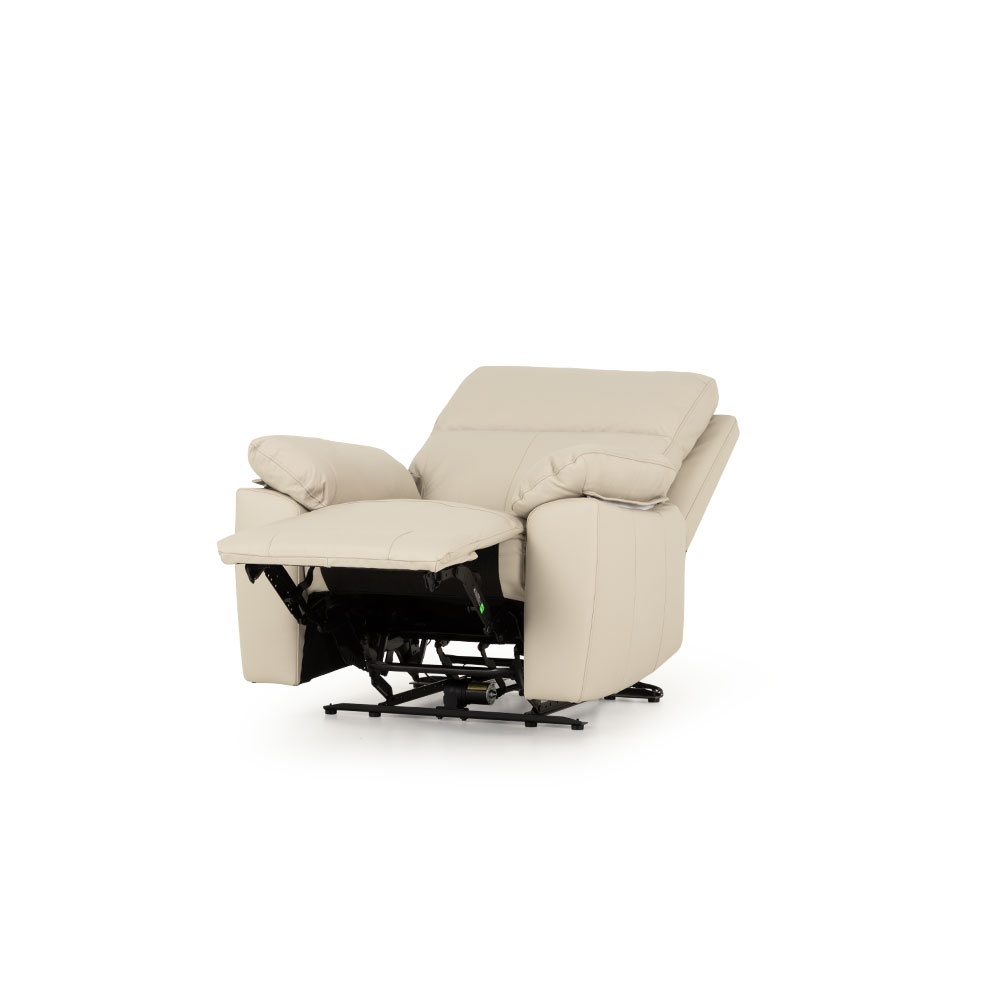 Gracey 2 Seater Electric Recliner + 2 Leather Electric Recliner Chairs, Light Grey
