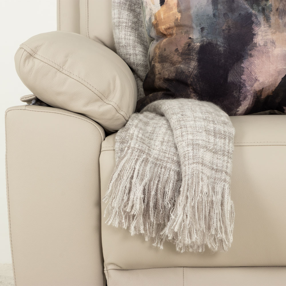 Gracey 2 Seater Electric Recliner + 2 Leather Electric Recliner Chairs, Light Grey