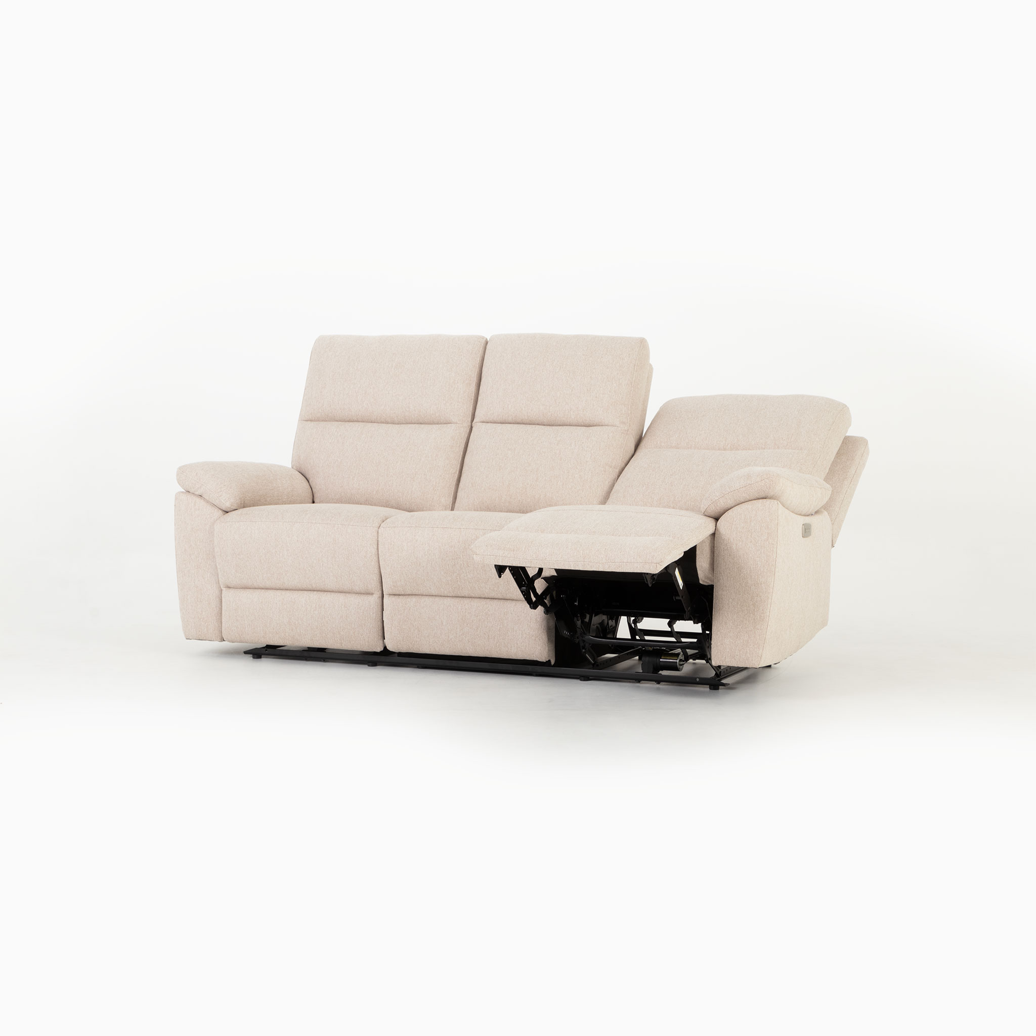 Gracey 3 Seater Electric Recliner + 2 Fabric Electric Recliner Chairs, Taupe