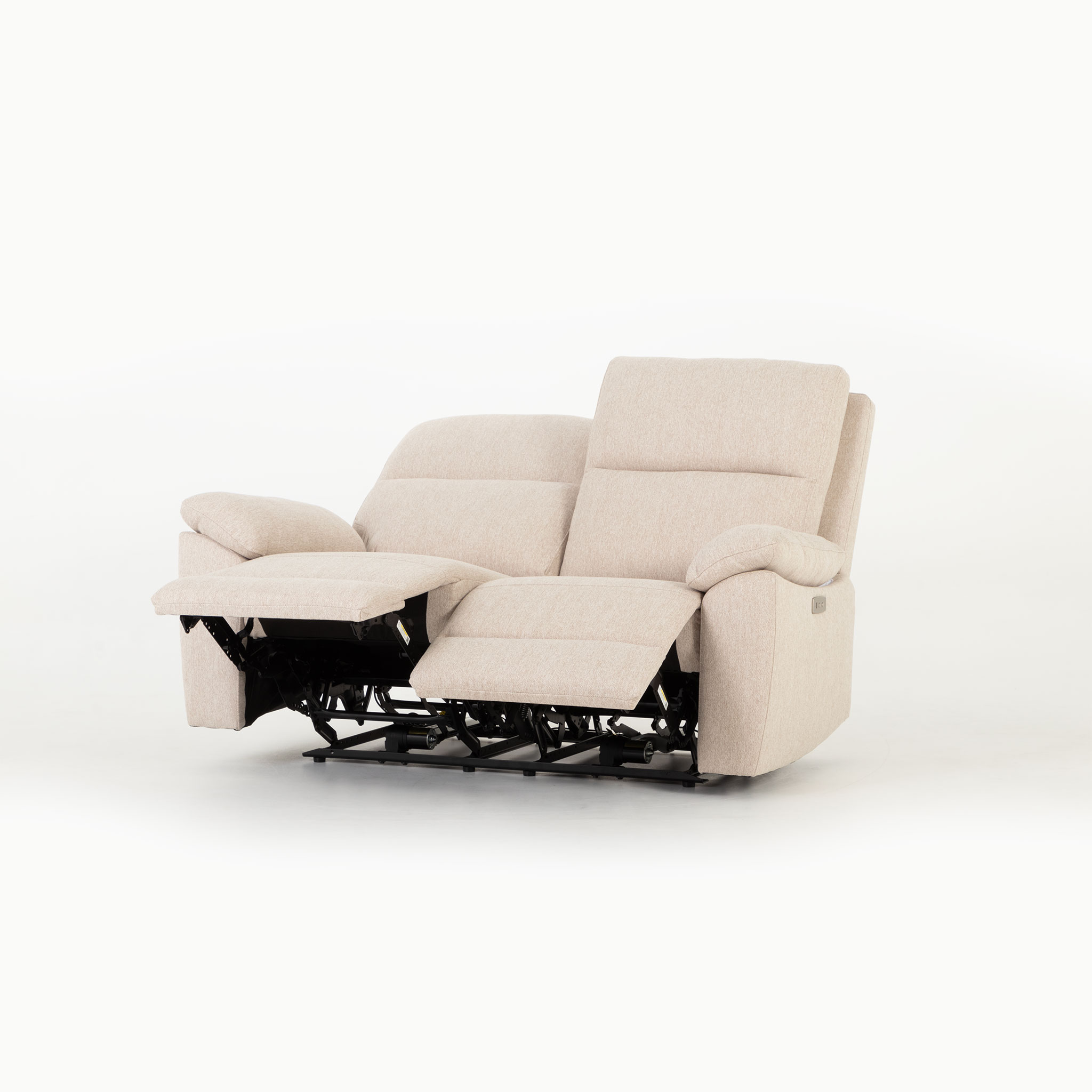 Gracey 2 Seater Electric Recliner + 2 Fabric Electric Recliner Chairs, Taupe