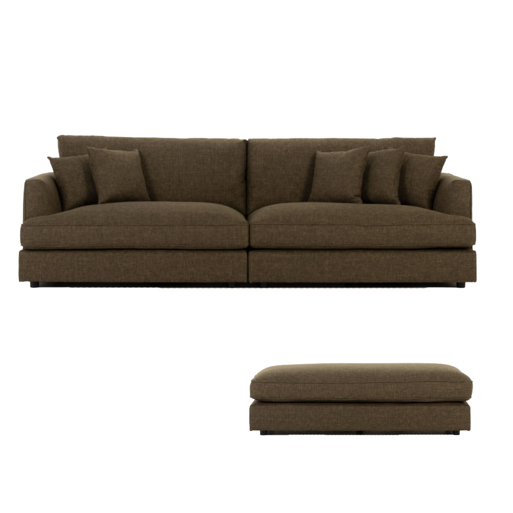 Hampshire Lounge Suite 4 Seater + Ottoman, Green