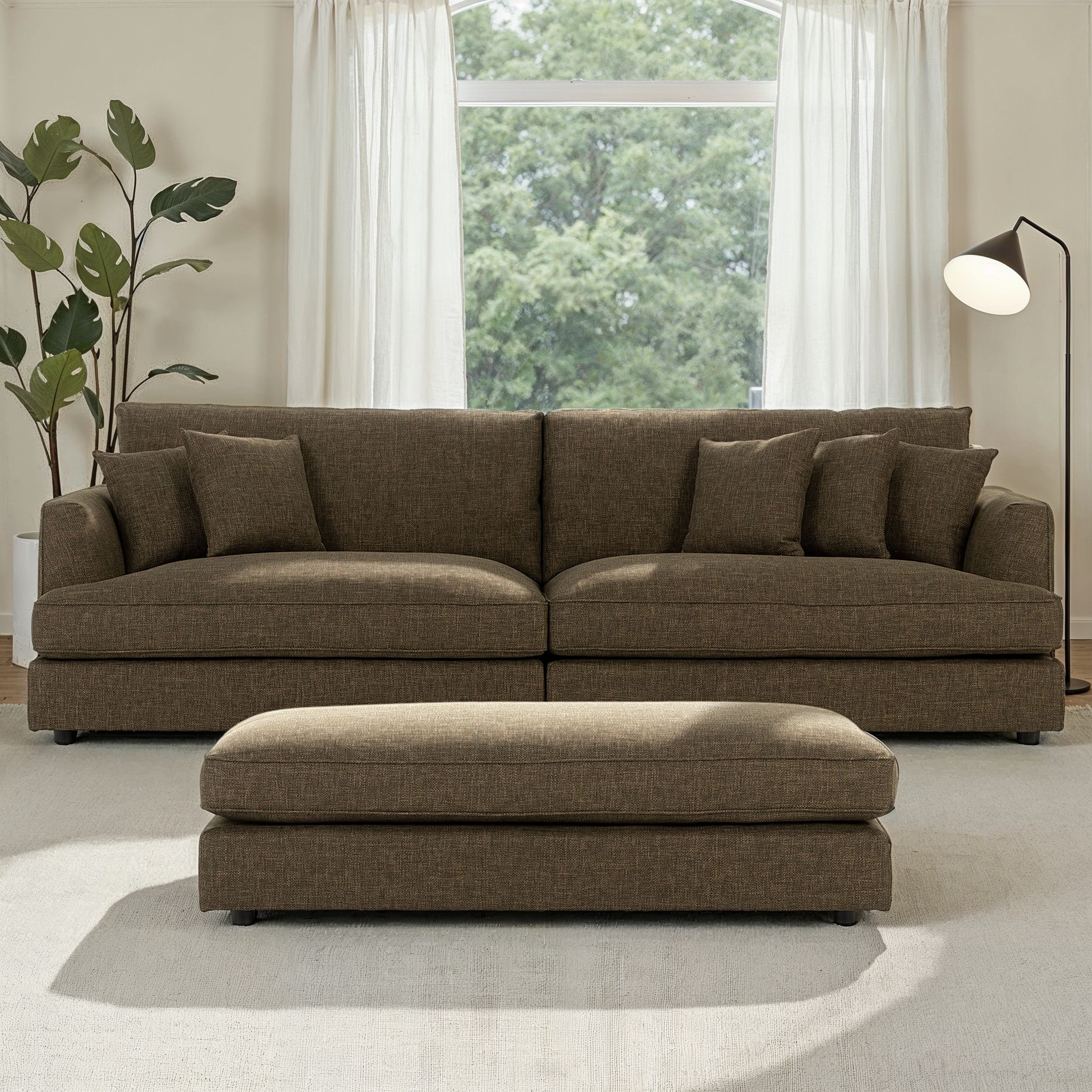 Hampshire Lounge Suite 4 Seater + Ottoman, Green