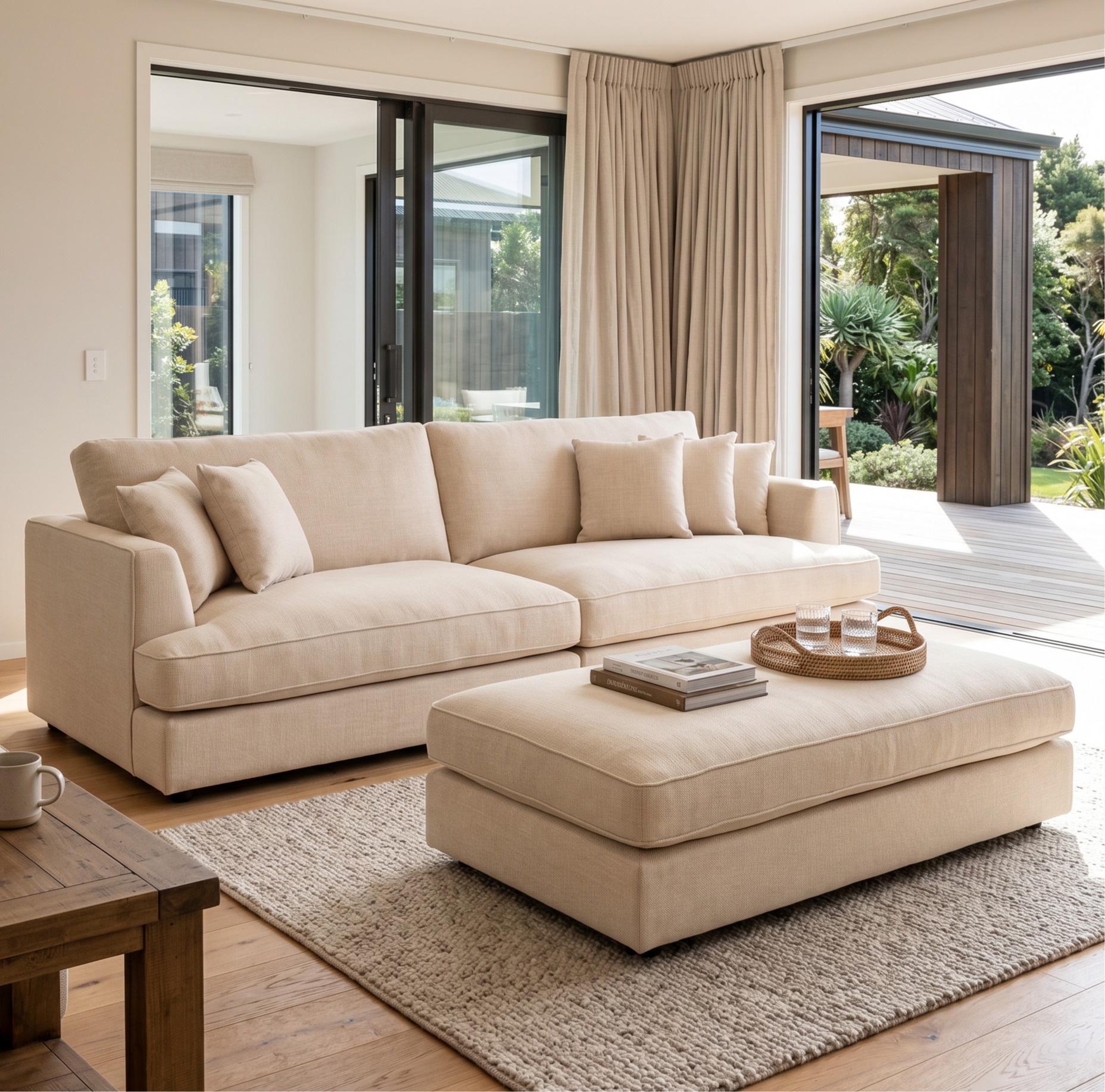 Hampshire Lounge Suite 4 Seater + Ottoman, Oatmeal