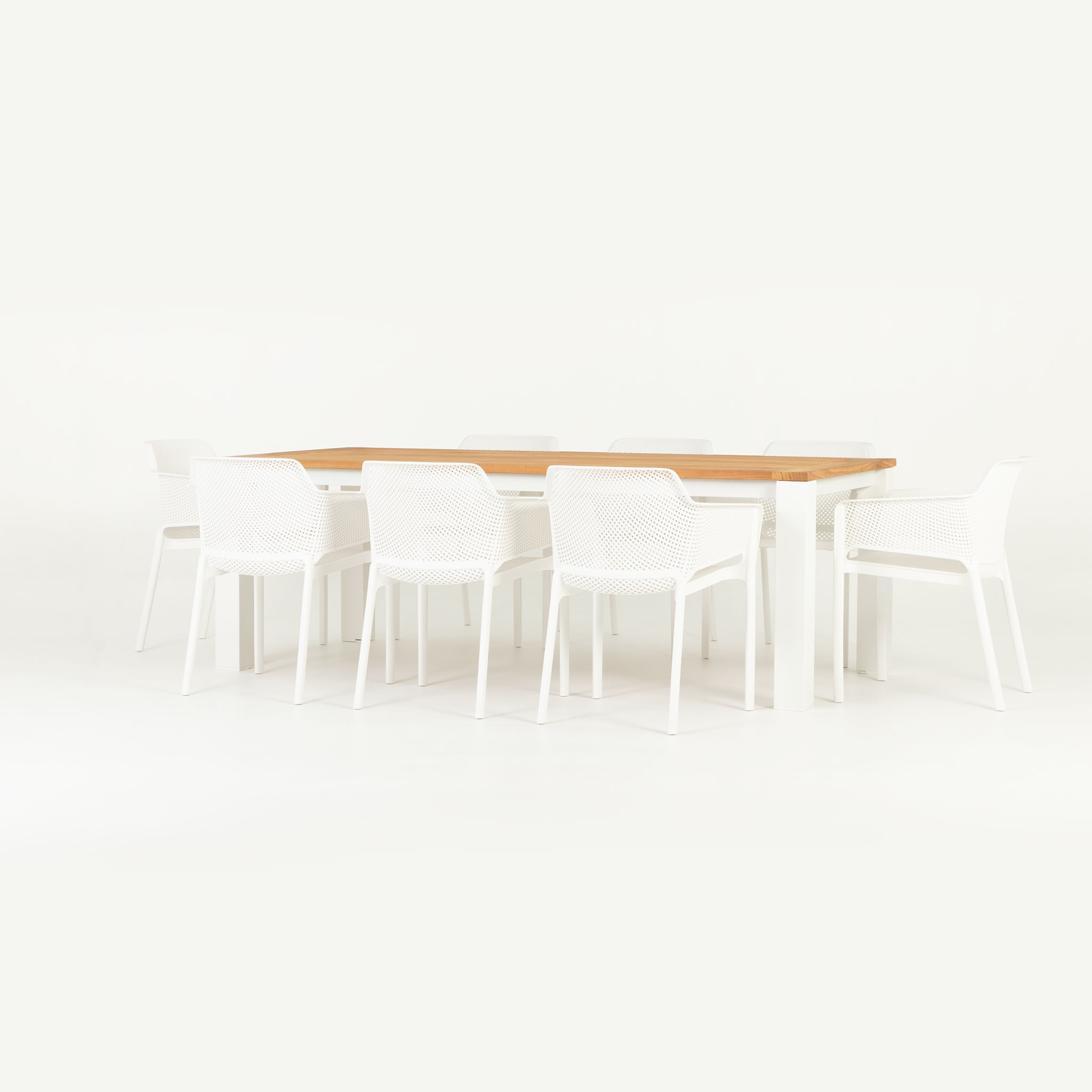 Ibiza & Bailey 9 Piece Outdoor Dining Set - W220, White