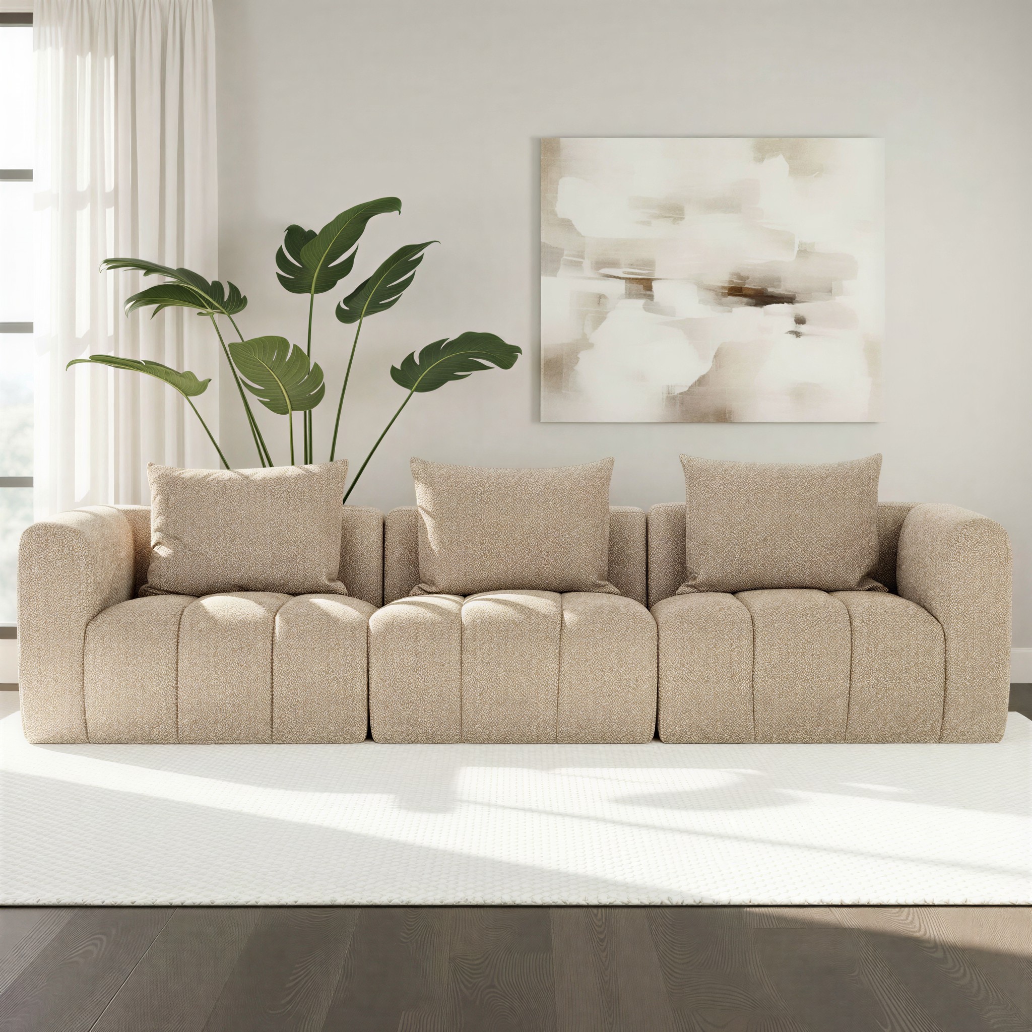 Ikon 3 Seater Modular Sofa, Brown