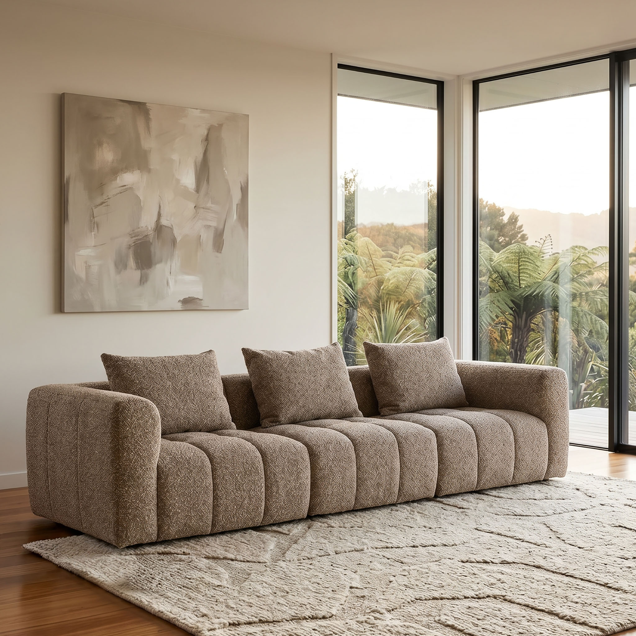 Ikon 3 Seater Modular Sofa, Brown