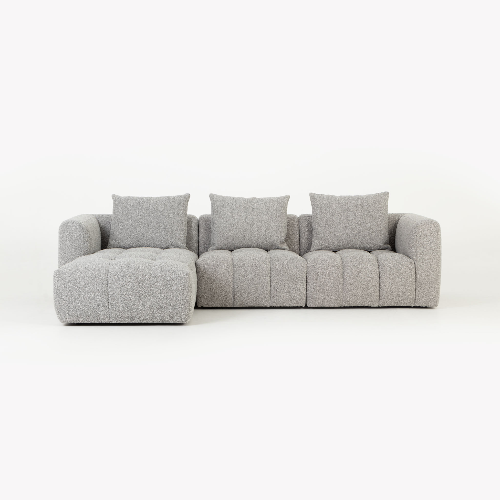 Ikon 3 Seater Modular Chaise Sofa Left Hand Facing, Grey