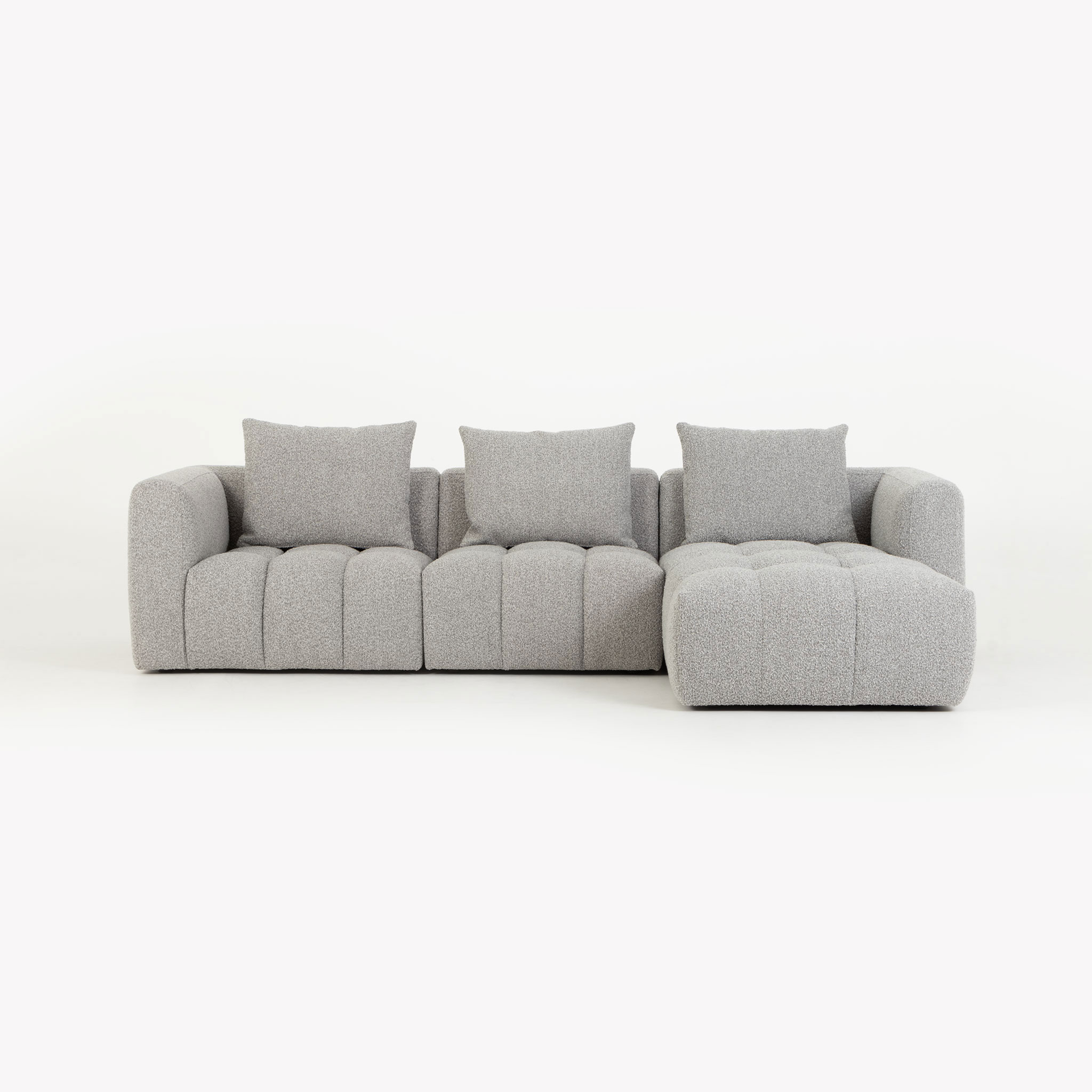 Ikon 3 Seater Modular Chaise Sofa Right Hand Facing, Grey