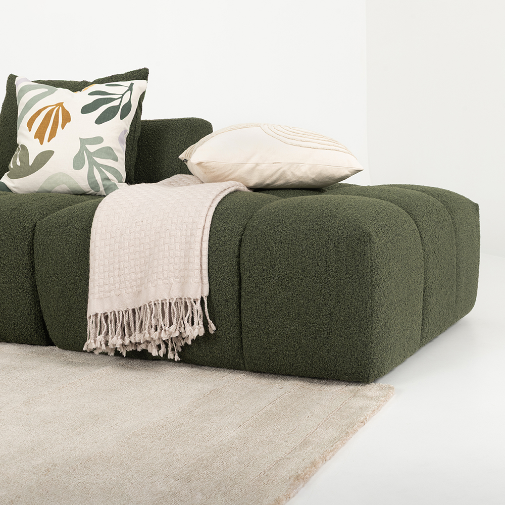 Ikon 3 Seater Modular Chaise Sofa, Green