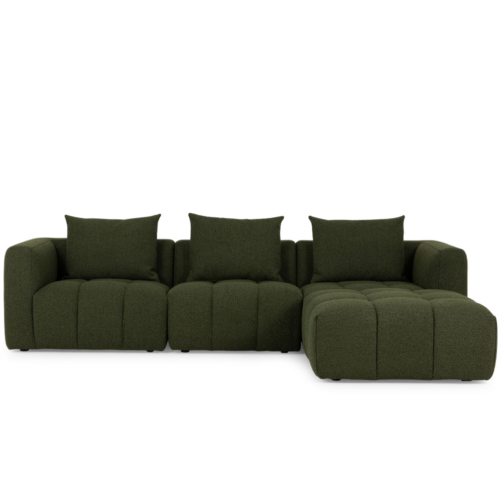 Ikon 3 Seater Modular Chaise Sofa, Green