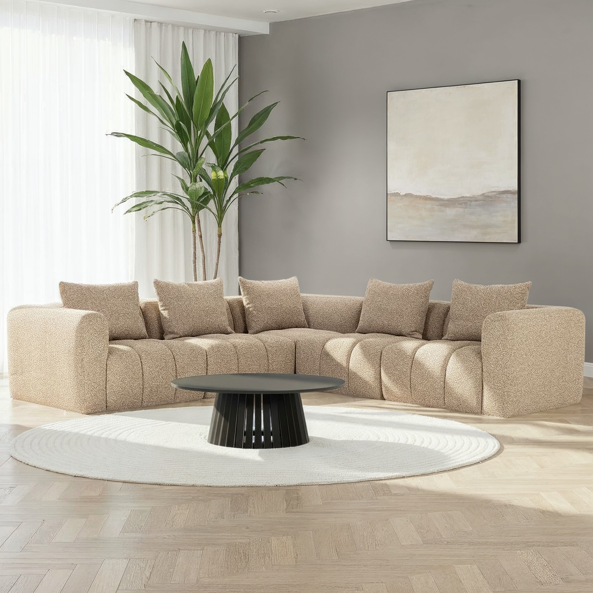 Ikon 5 Seater Corner Modular Sofa, Brown