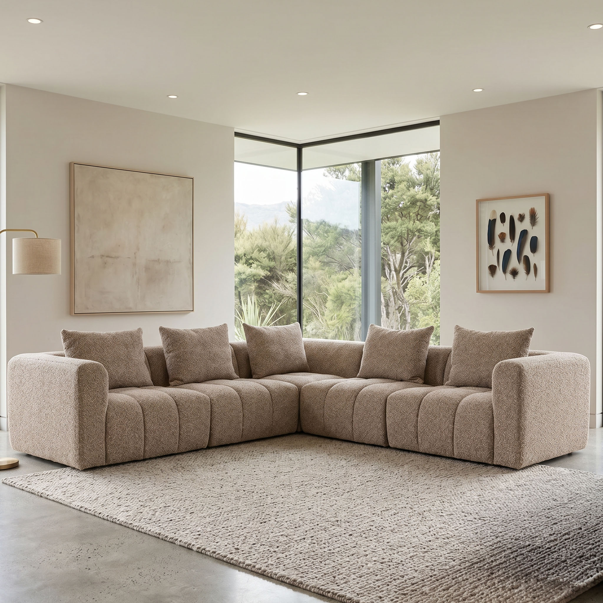 Ikon 5 Seater Corner Modular Sofa, Brown
