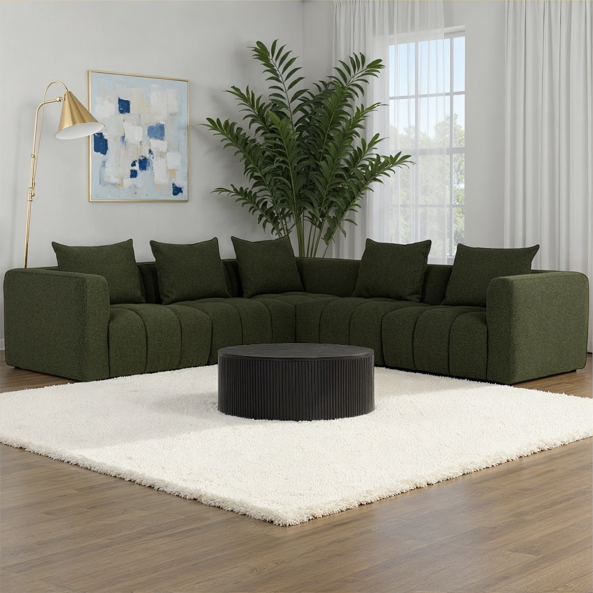 Ikon 5 Seater Corner Modular Sofa, Green