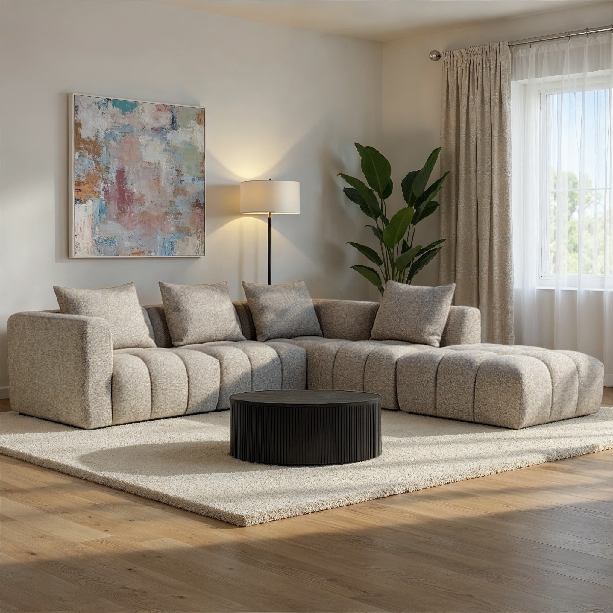 Ikon 4 Seater Corner Modular Chaise Sofa Right Hand Facing, Grey