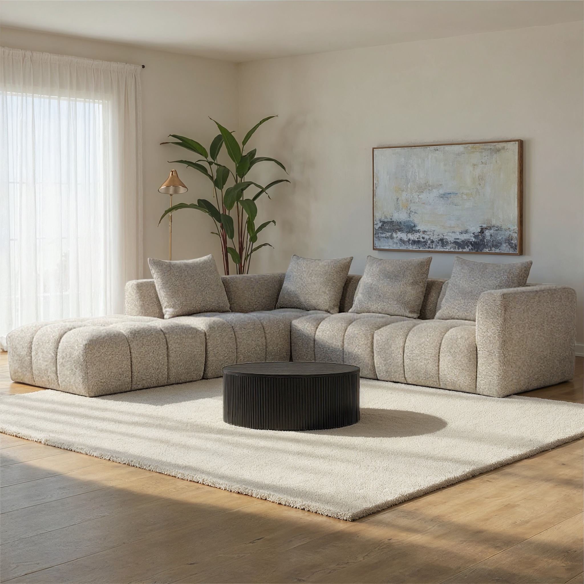 Ikon 4 Seater Corner Modular Chaise Sofa Left Hand Facing, Grey