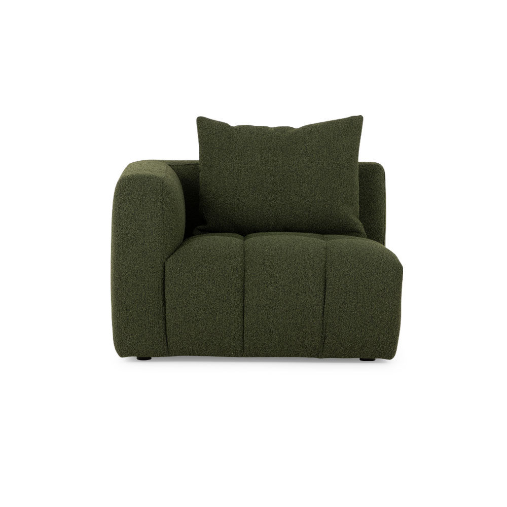 Ikon 5 Seater Corner Modular Sofa With Ottoman, Green