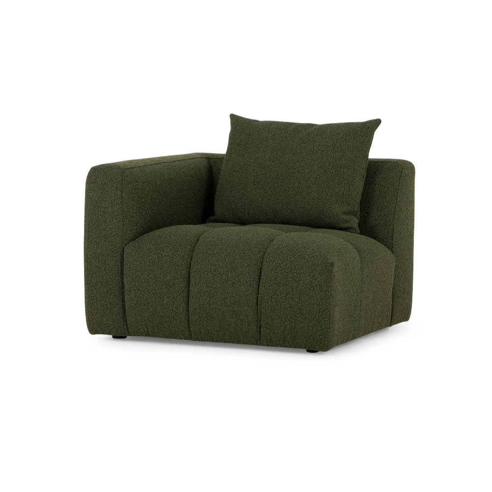 Ikon 5 Seater Corner Modular Sofa With Ottoman, Green