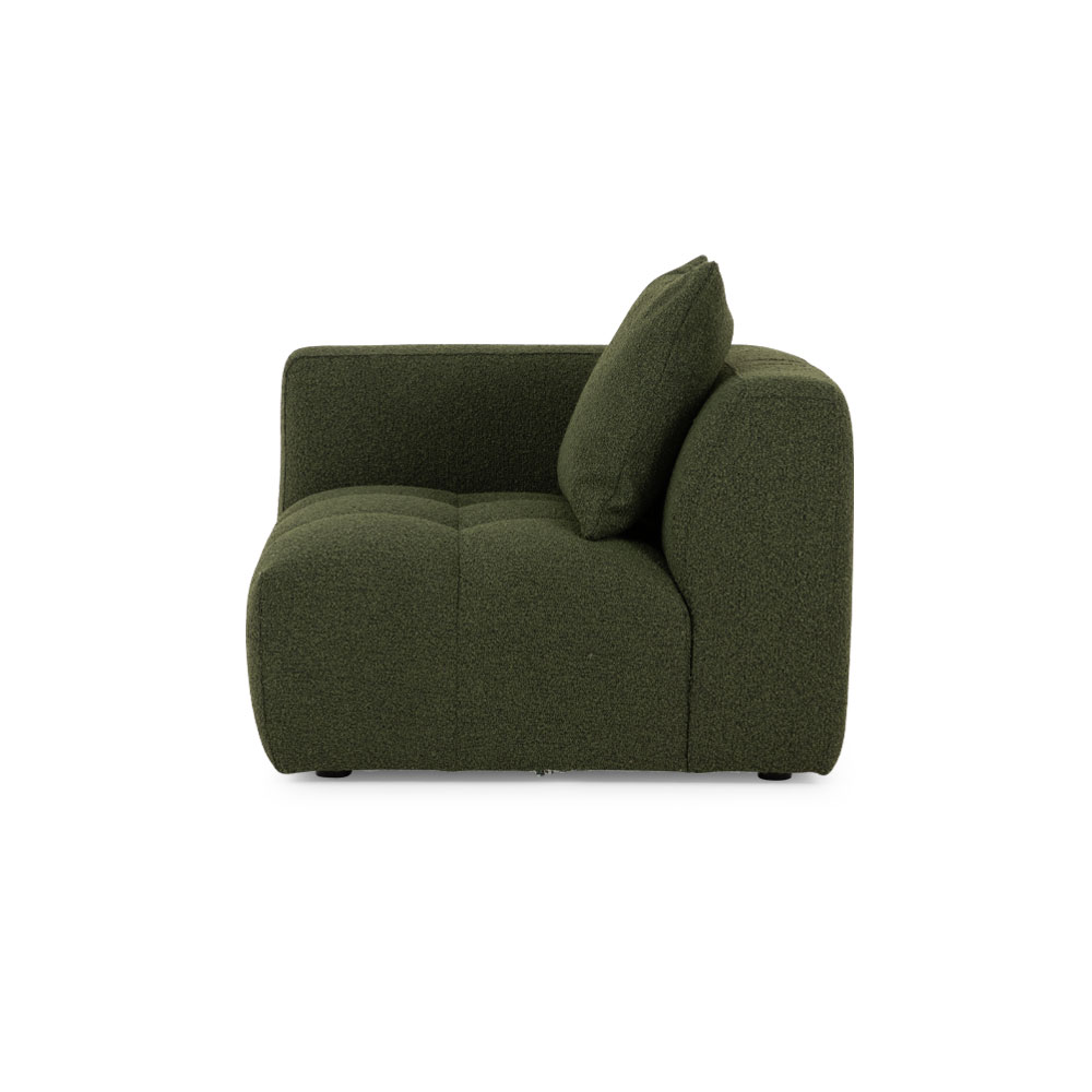 Ikon 5 Seater Corner Modular Sofa With Ottoman, Green