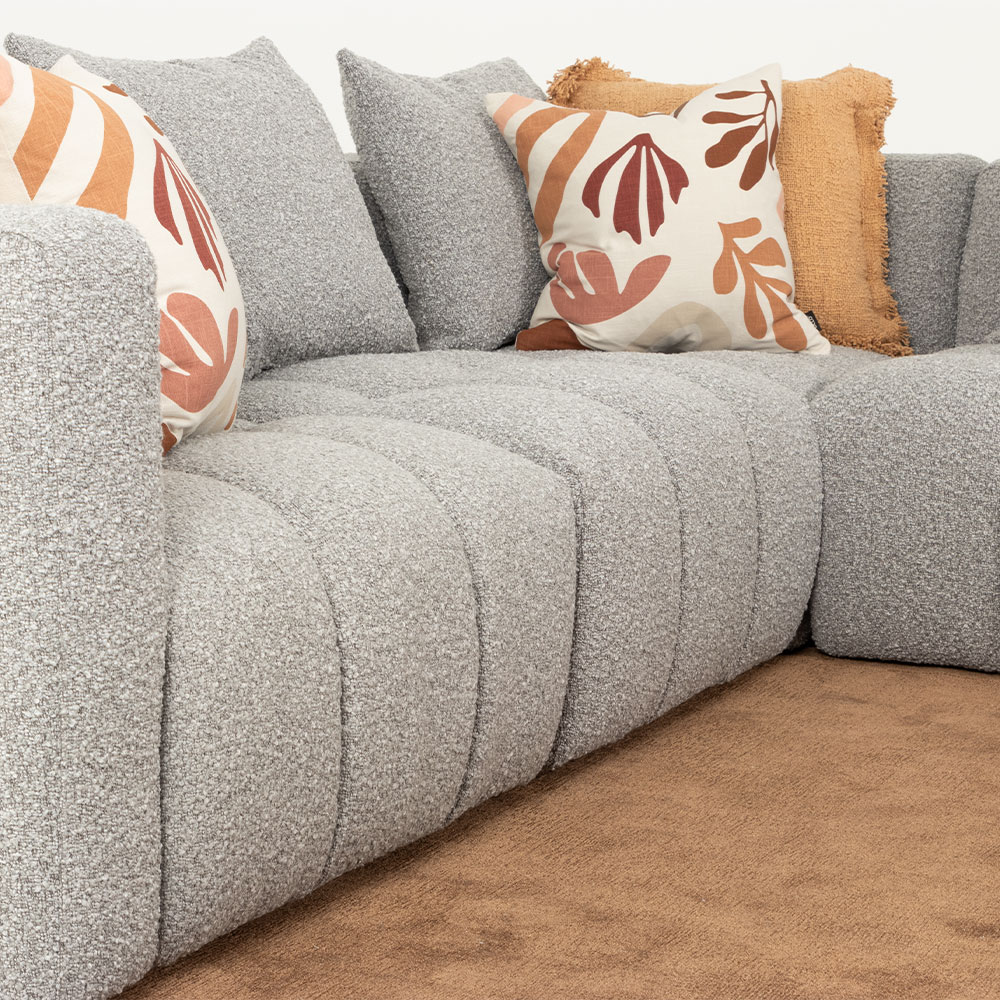 Ikon 5 Seater Corner Modular Sofa With Ottoman, Grey