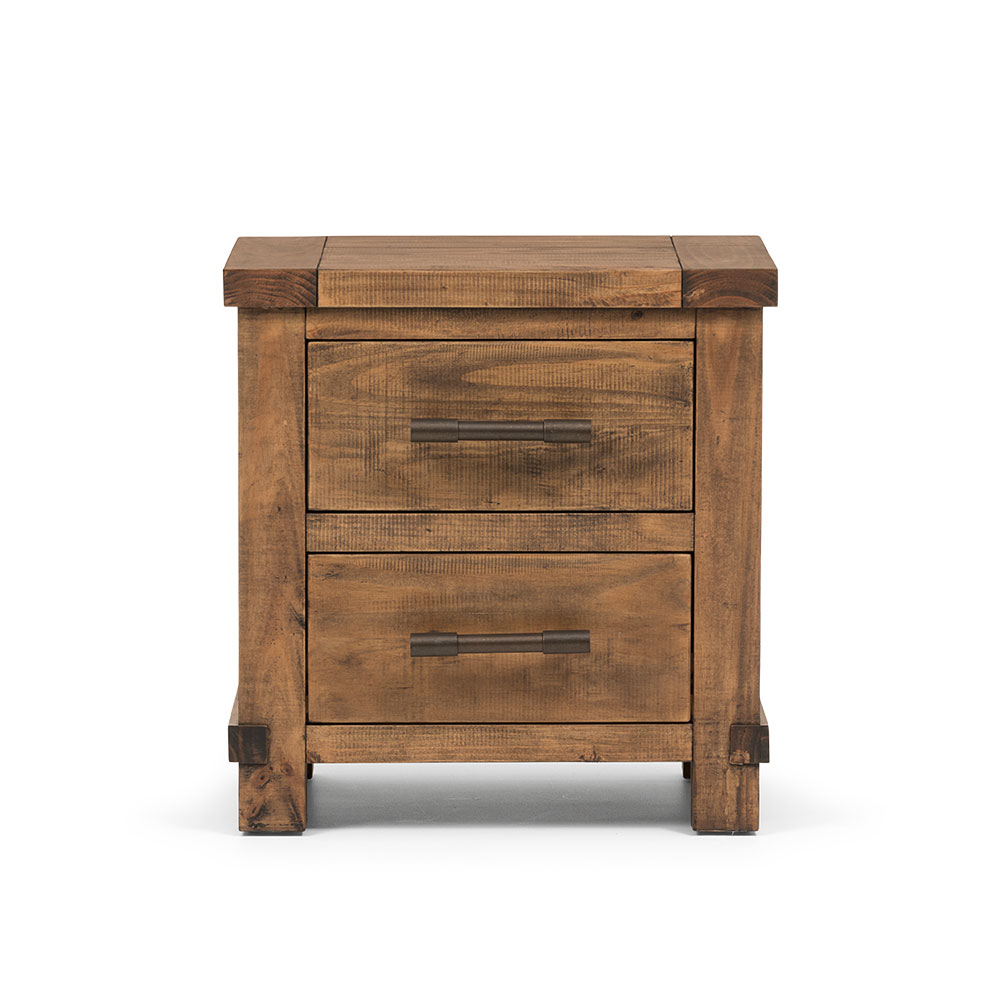 Industrial 3 Piece Bedroom Set with Queen Bed Frame