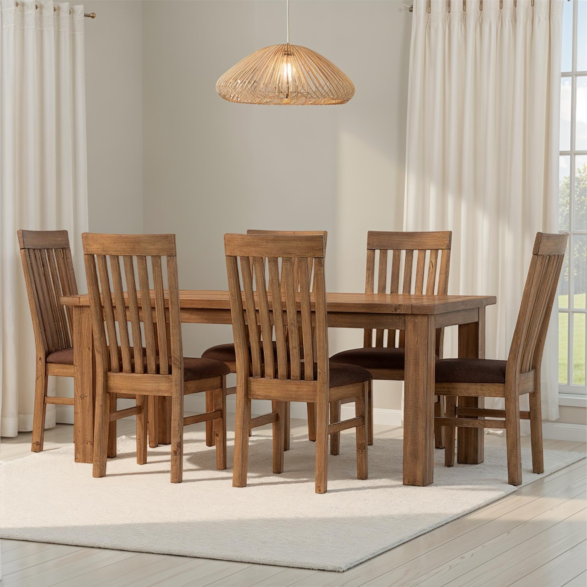 Industrial 7 Piece Dining Set - W180