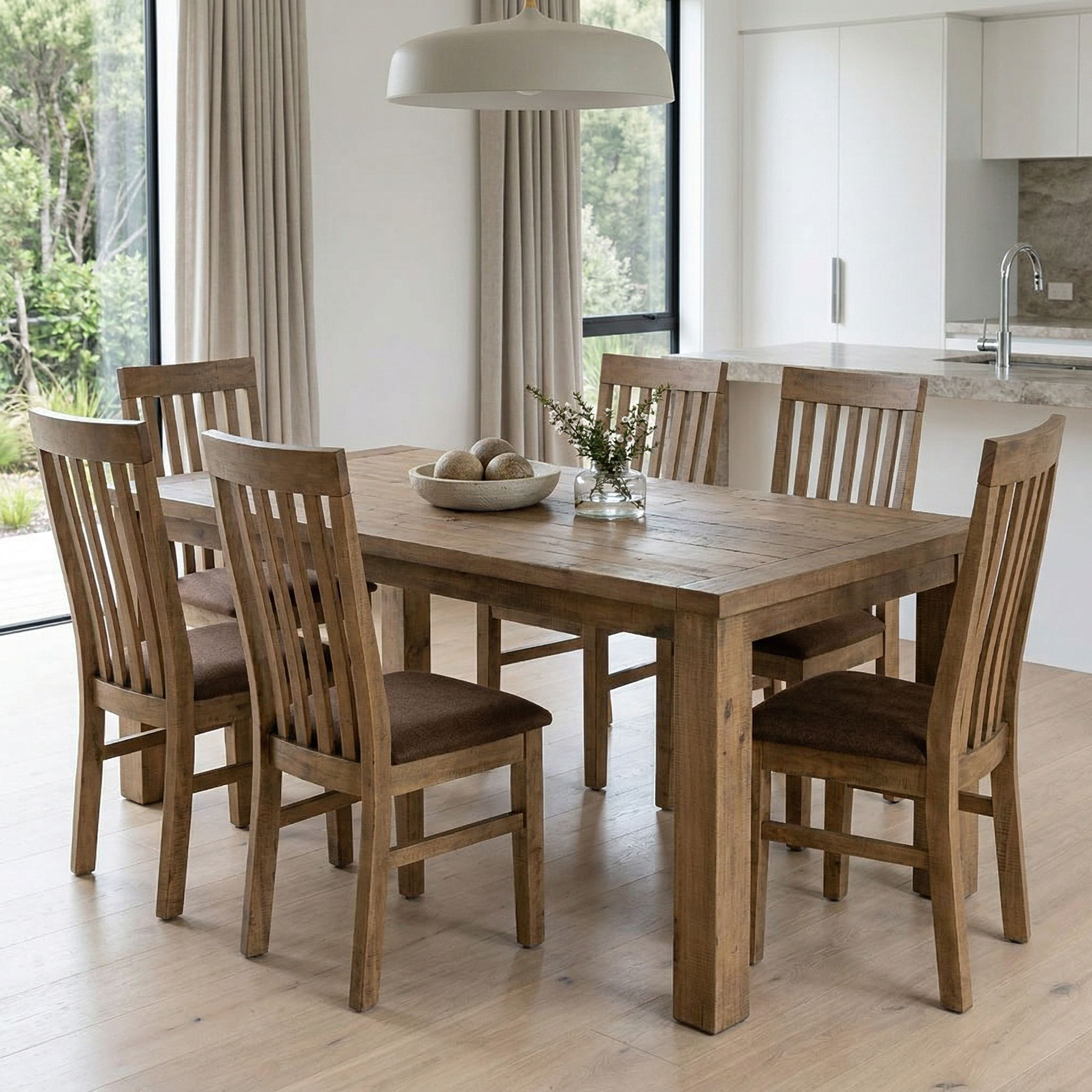 Industrial 7 Piece Dining Set - W180