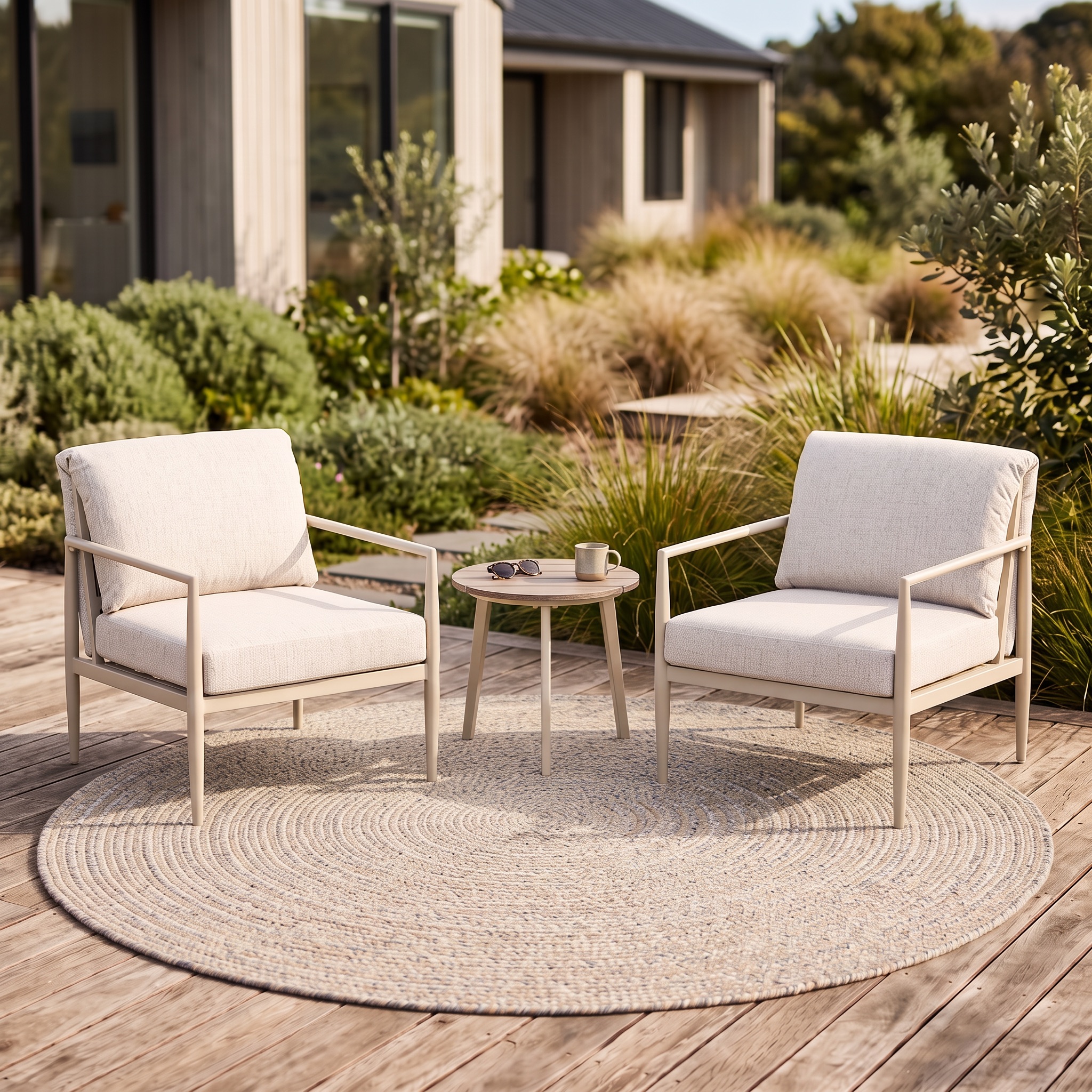 Karon 3 Piece Outdoor Lounge Set, Dune