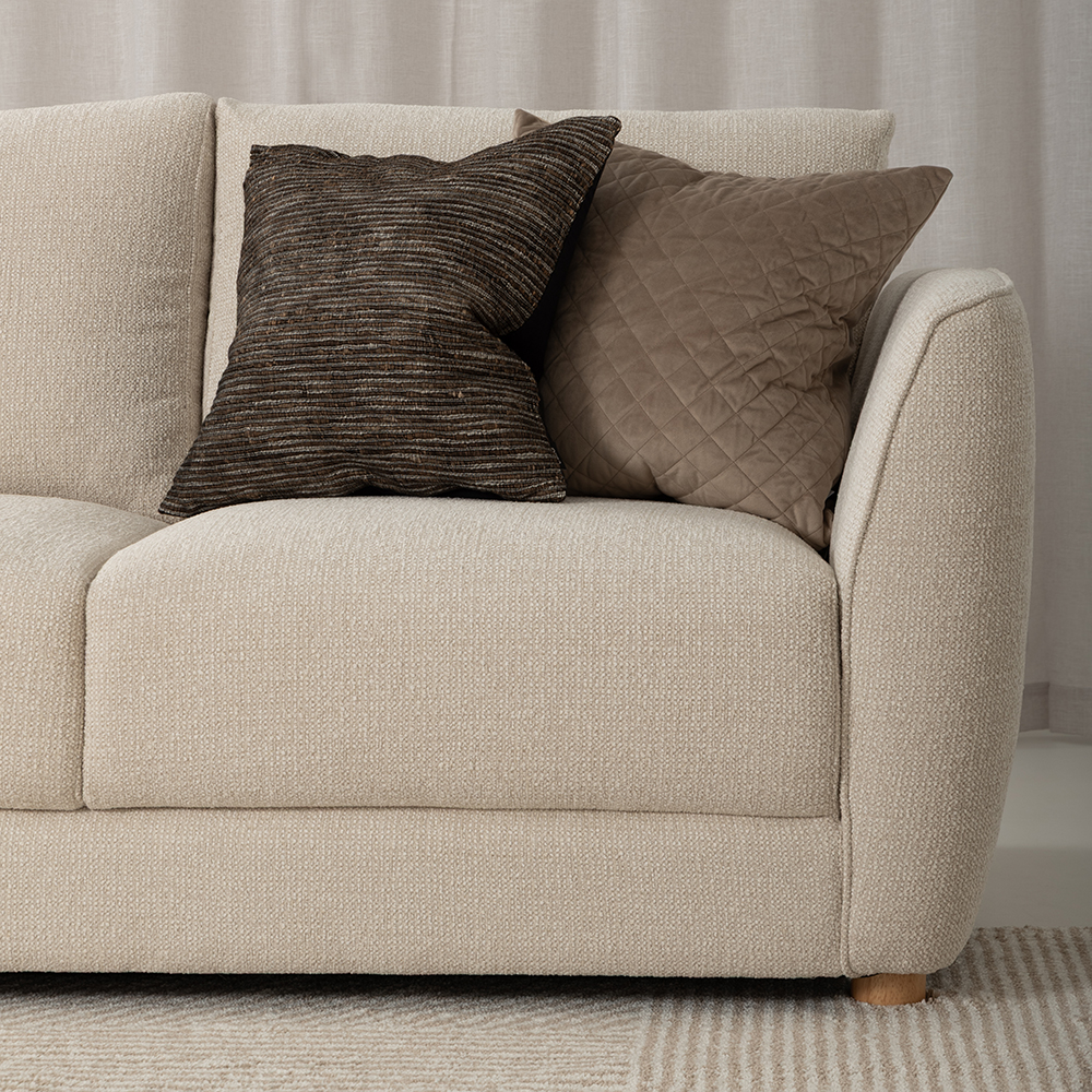 Katrina 2 Seater + Ottoman, Cream