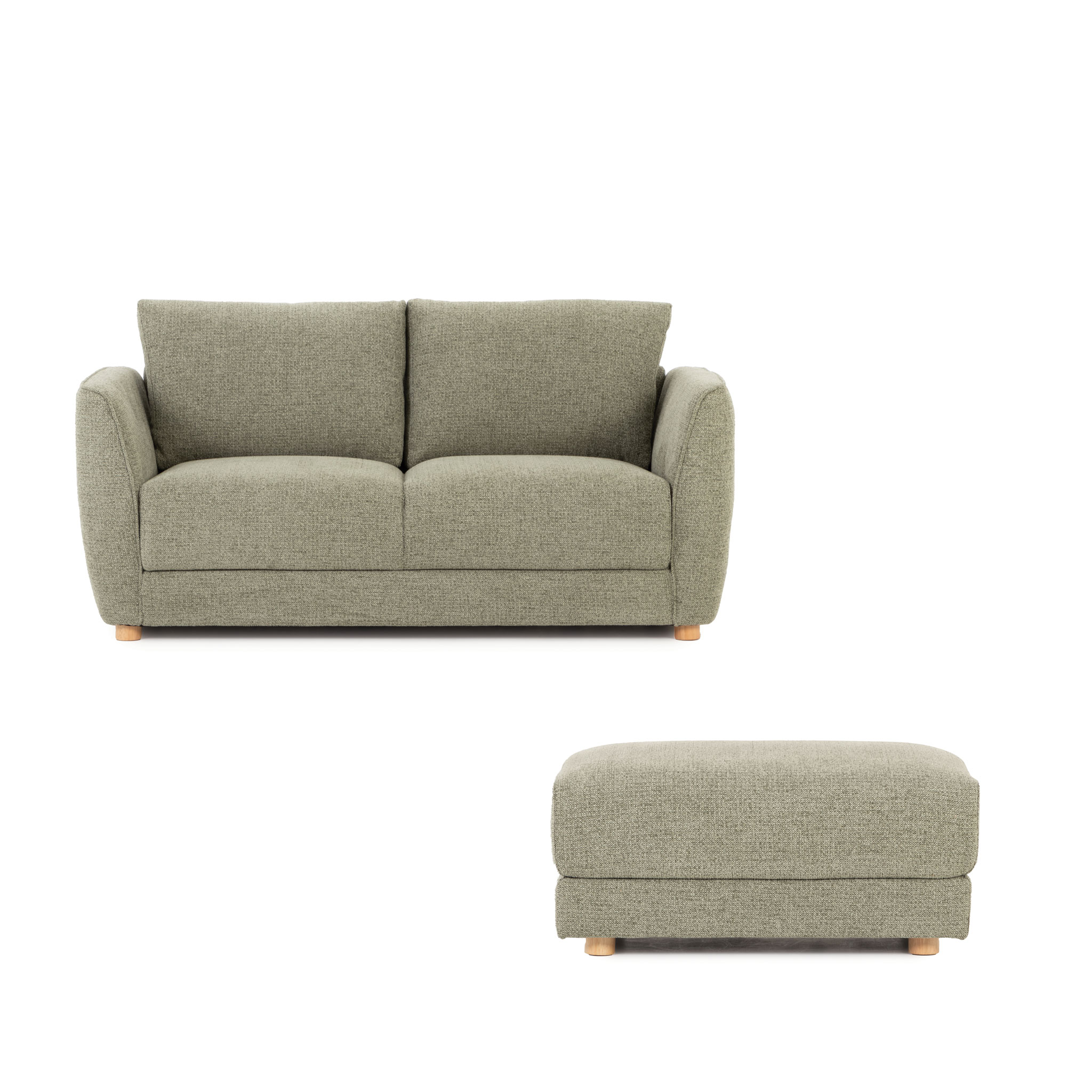 Katrina 2 Seater + Ottoman, Green
