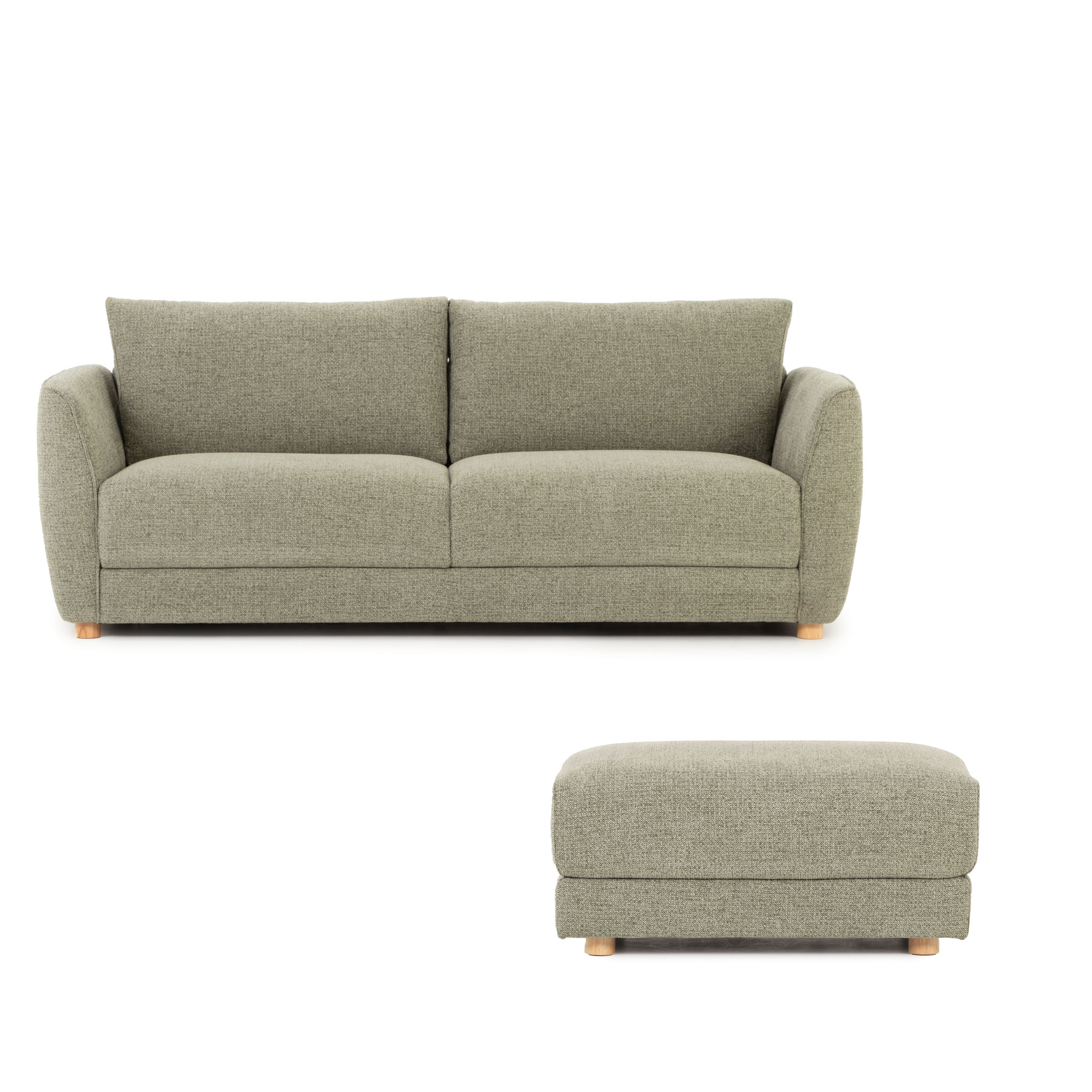 Katrina 3 Seater + Ottoman, Green