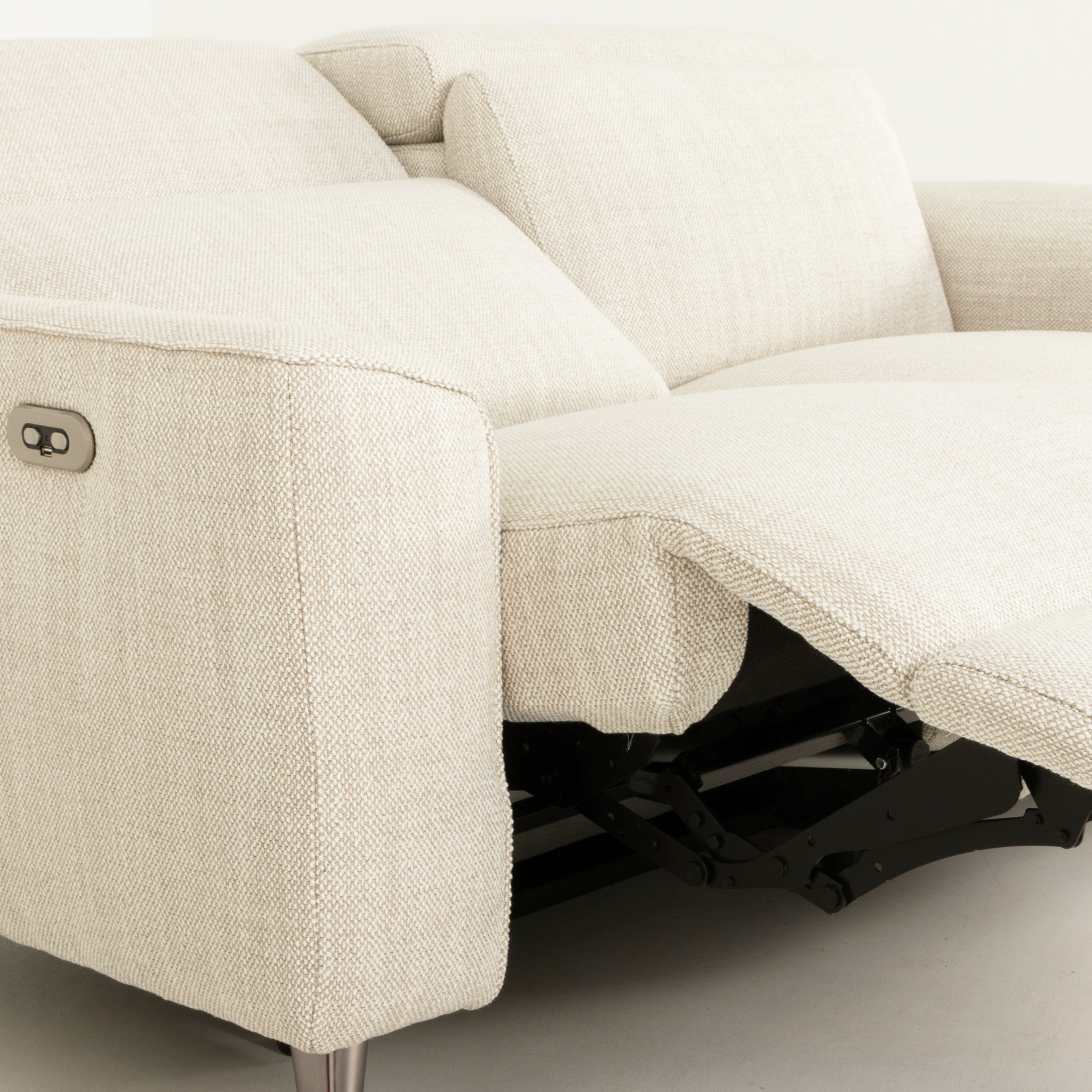 Kayla 3 Seater Electric Recliner + 2 Seater Electric Recliner, Cream