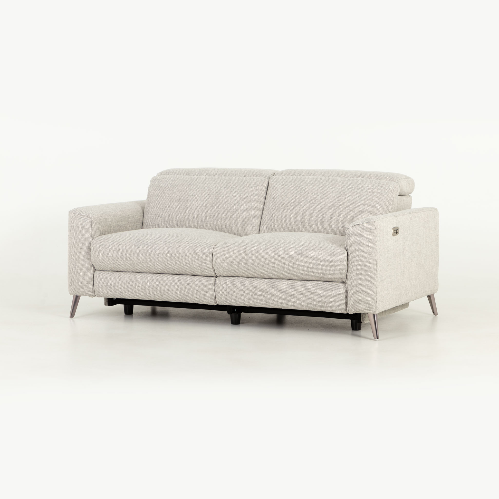 Kayla 3 Seater Electric Recliner + 2 Seater Electric Recliner, Light Grey