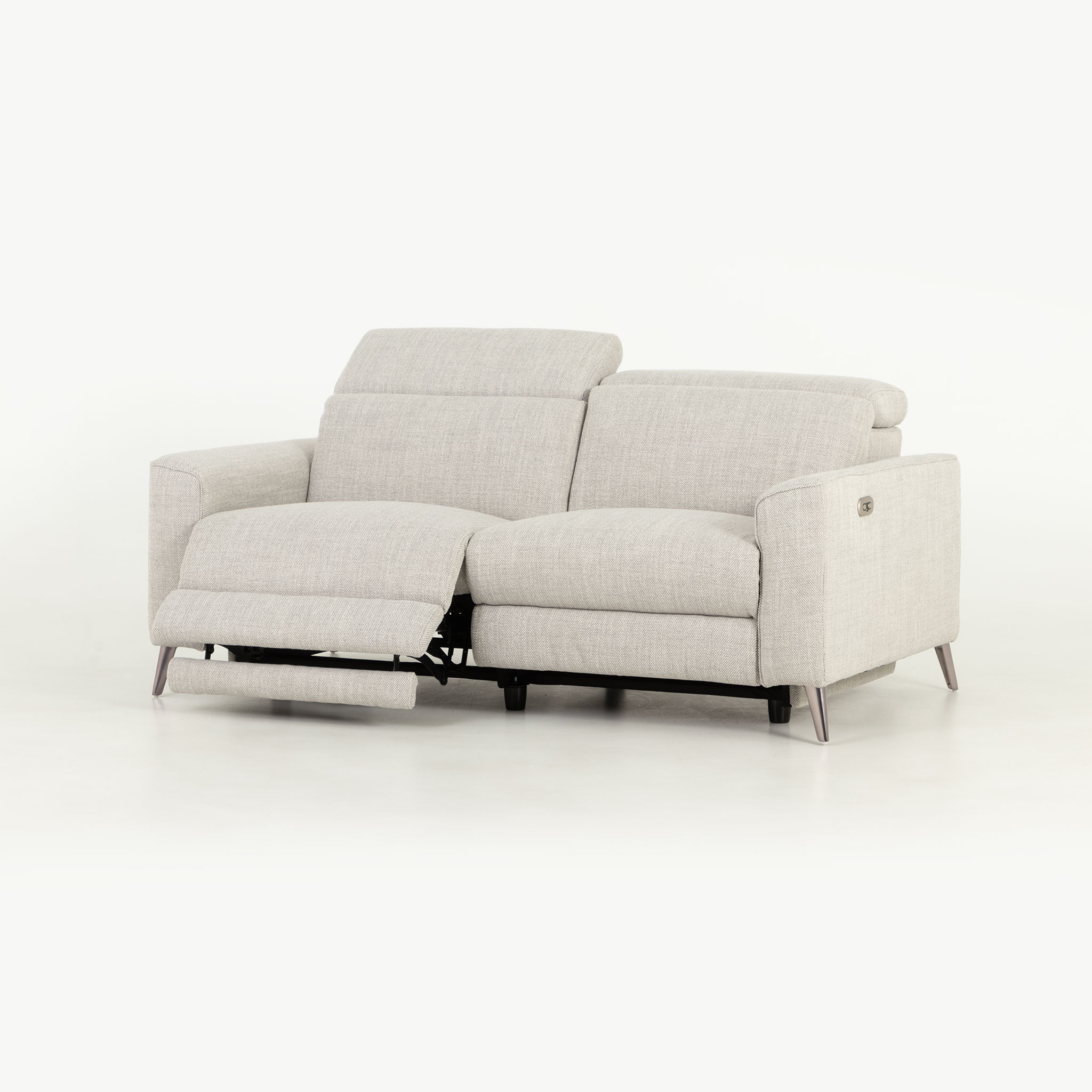 Kayla 3 Seater Electric Recliner + 2 Seater Electric Recliner, Light Grey