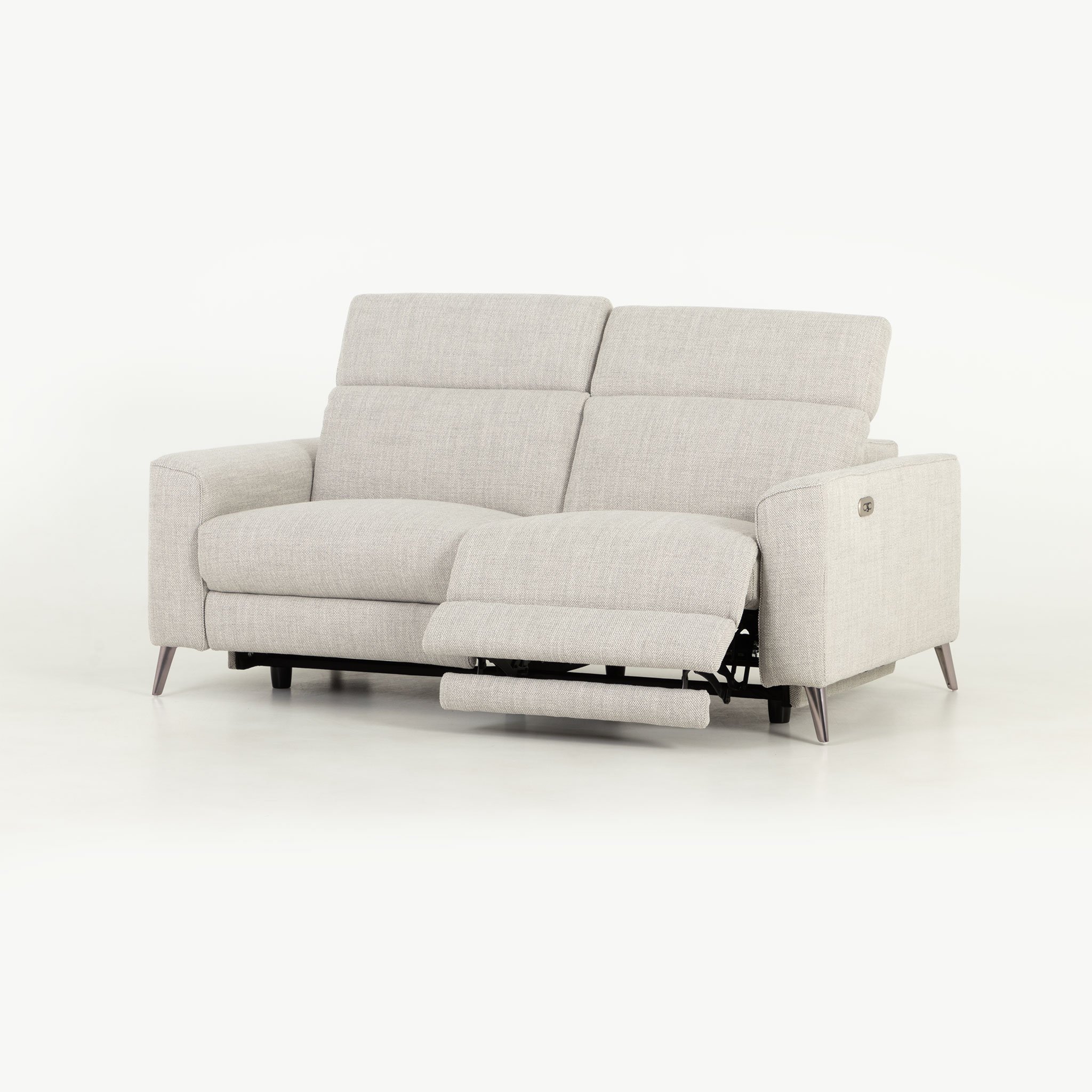 Kayla 3 Seater Electric Recliner + 2 Seater Electric Recliner, Light Grey