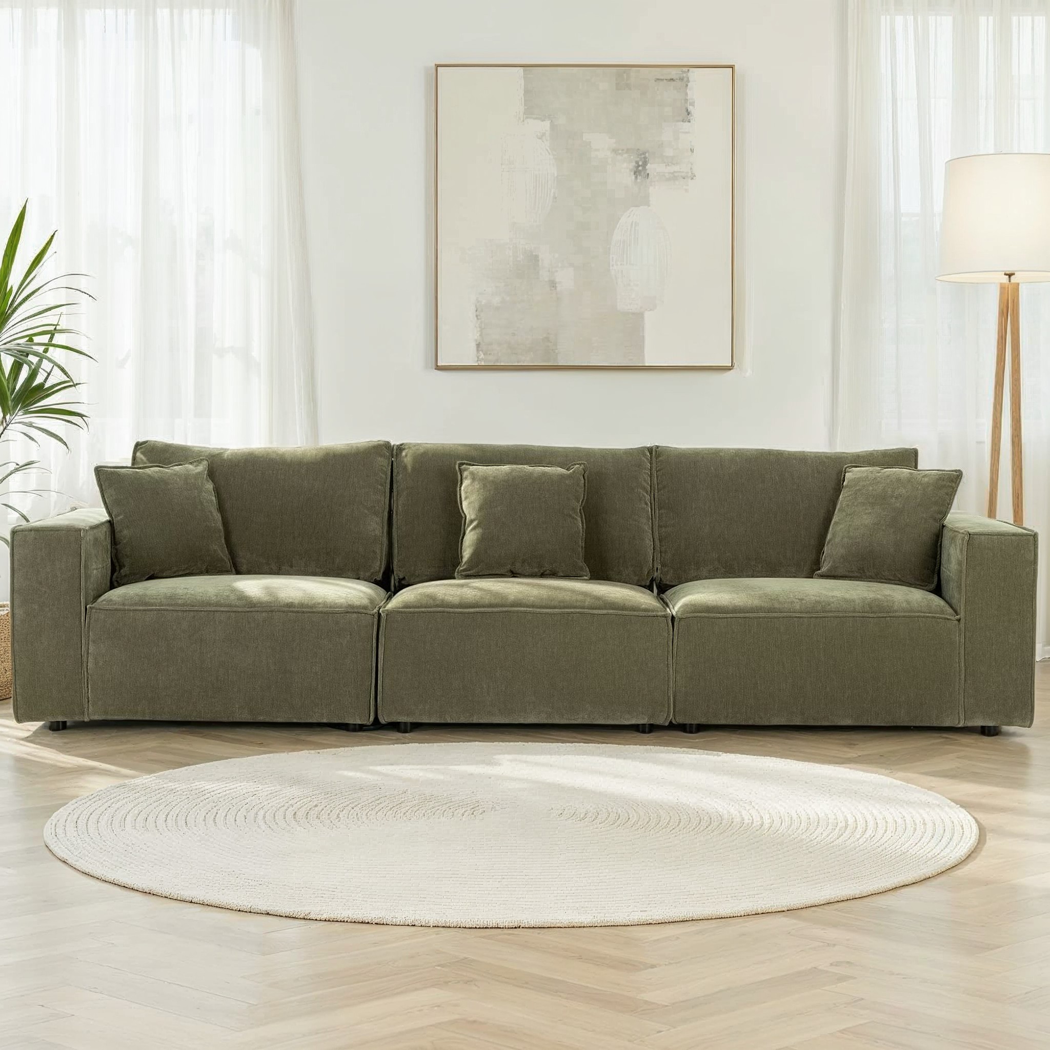 Kinsley 3 Seater Modular Sofa, Green