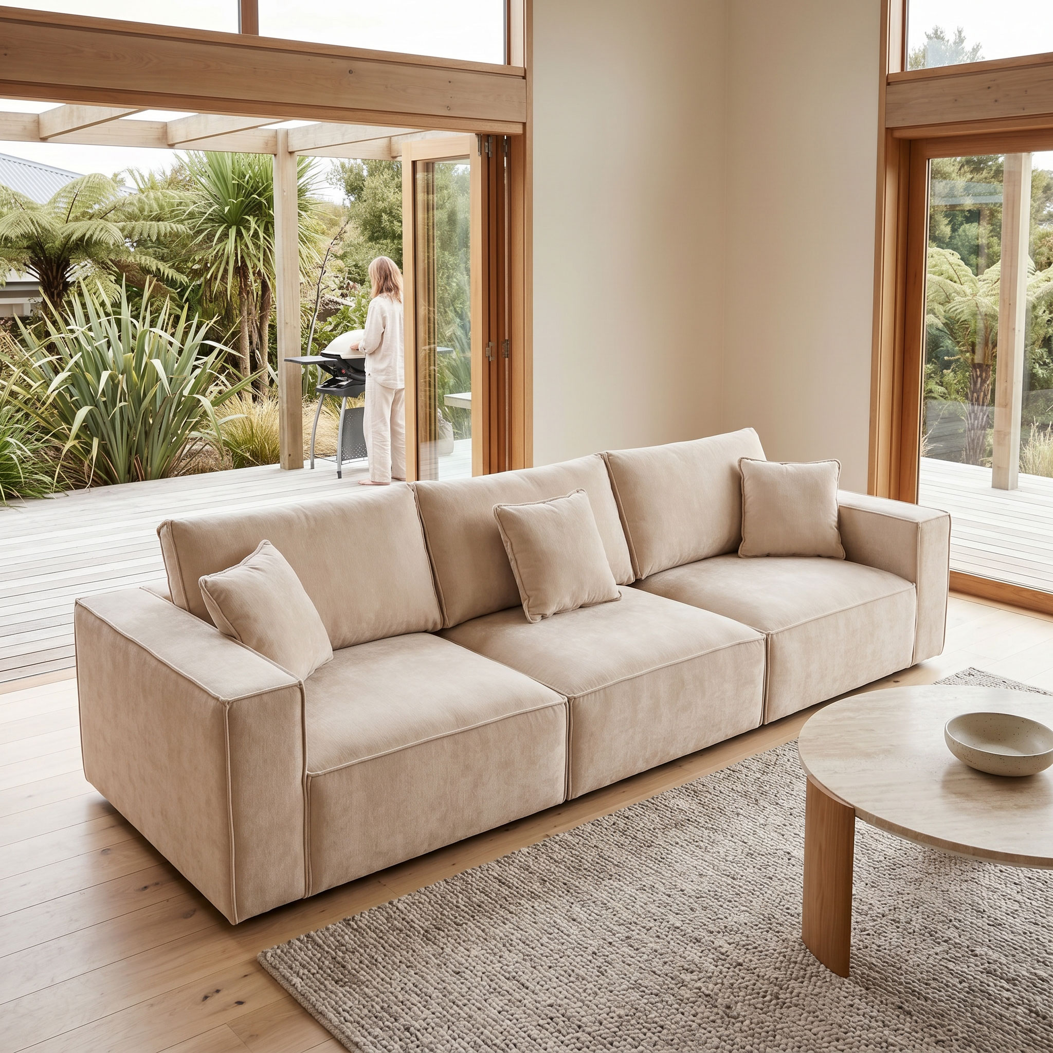 Kinsley 3 Seater Modular Sofa, Natural