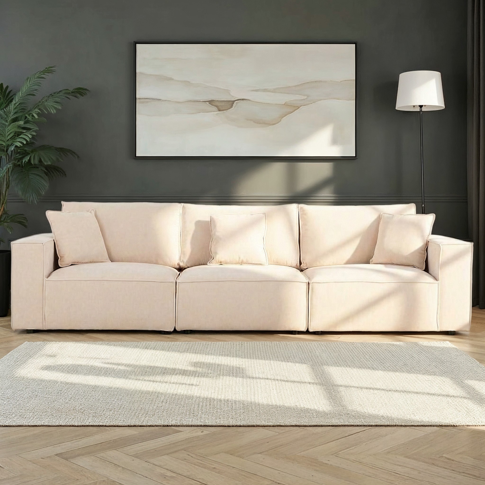 Kinsley 3 Seater Modular Sofa, Natural