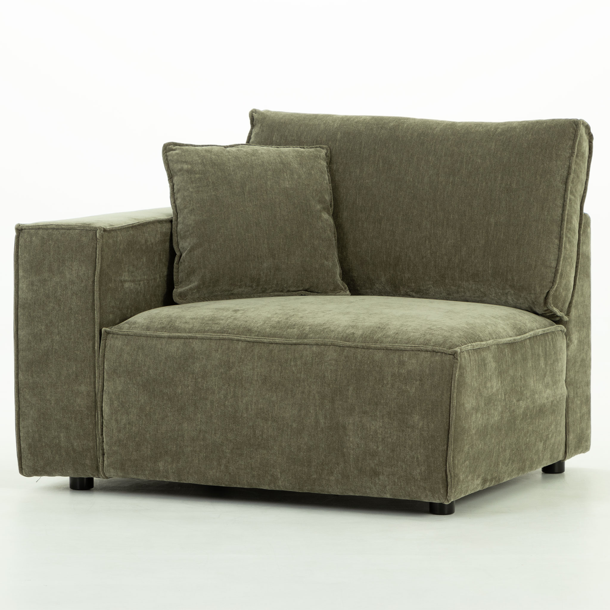 Kinsley 3 Seater Modular Chaise Sofa, Green