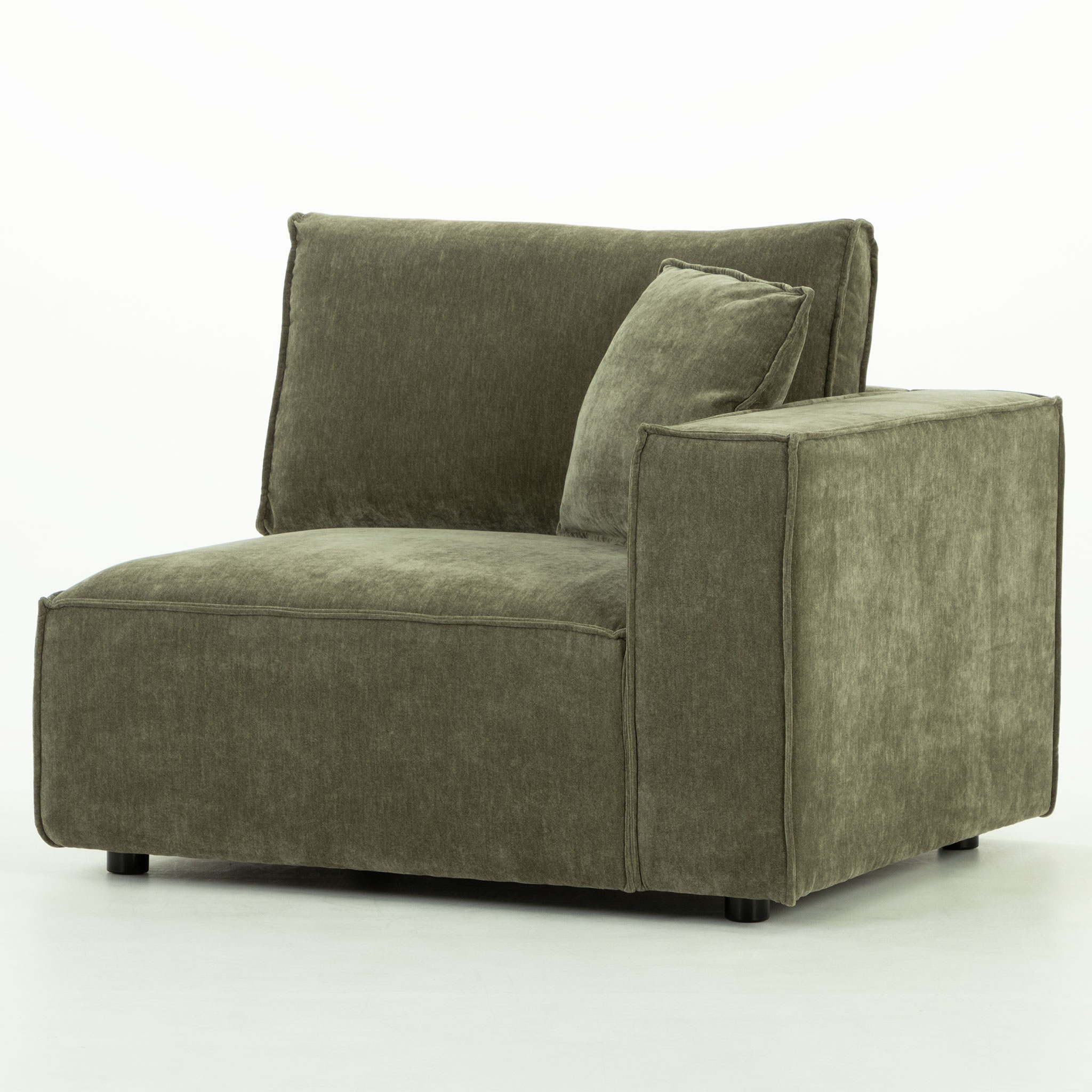 Kinsley 4 Seater Corner Modular Chaise Sofa Left Hand Facing, Green