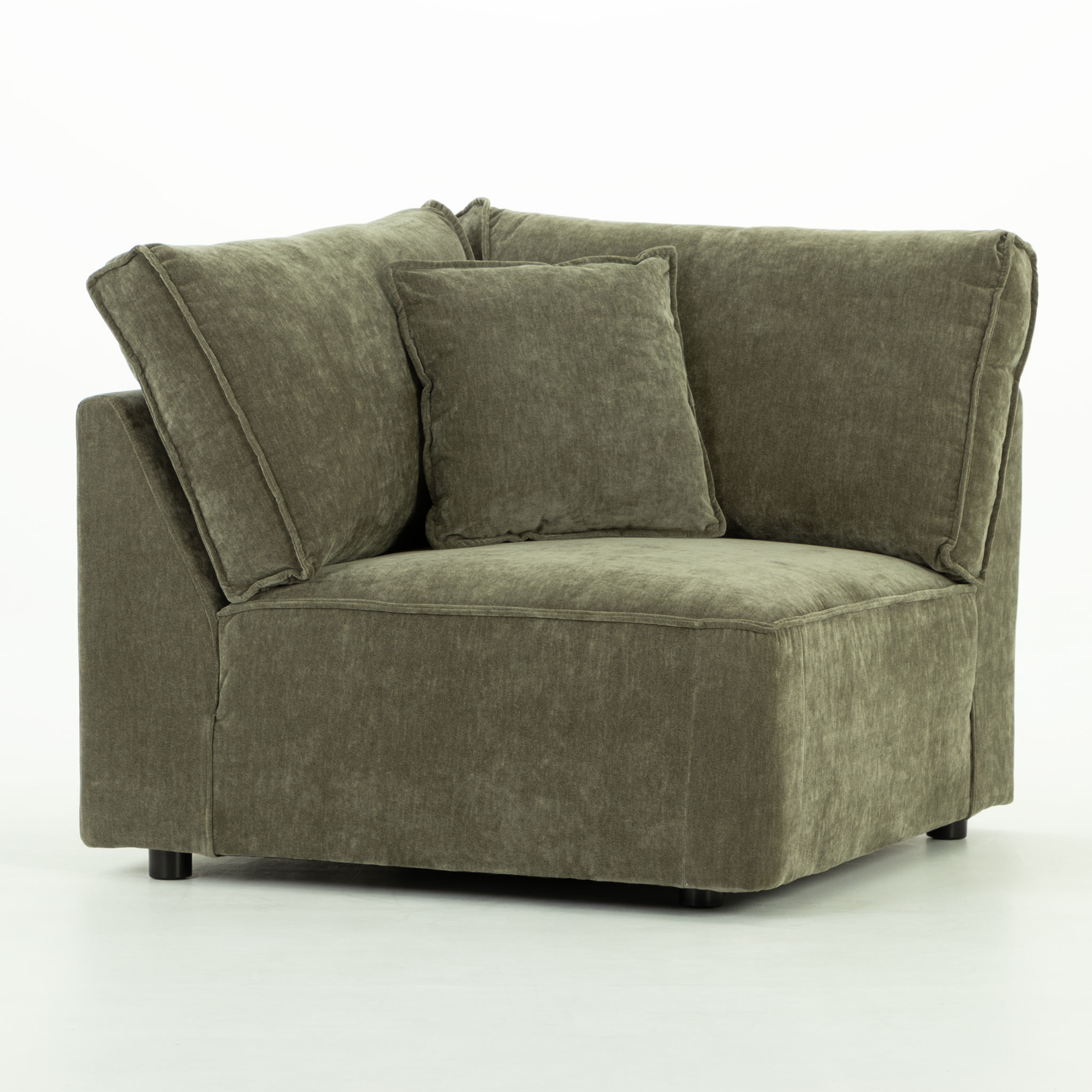 Kinsley 4 Seater Corner Modular Chaise Sofa Left Hand Facing, Green