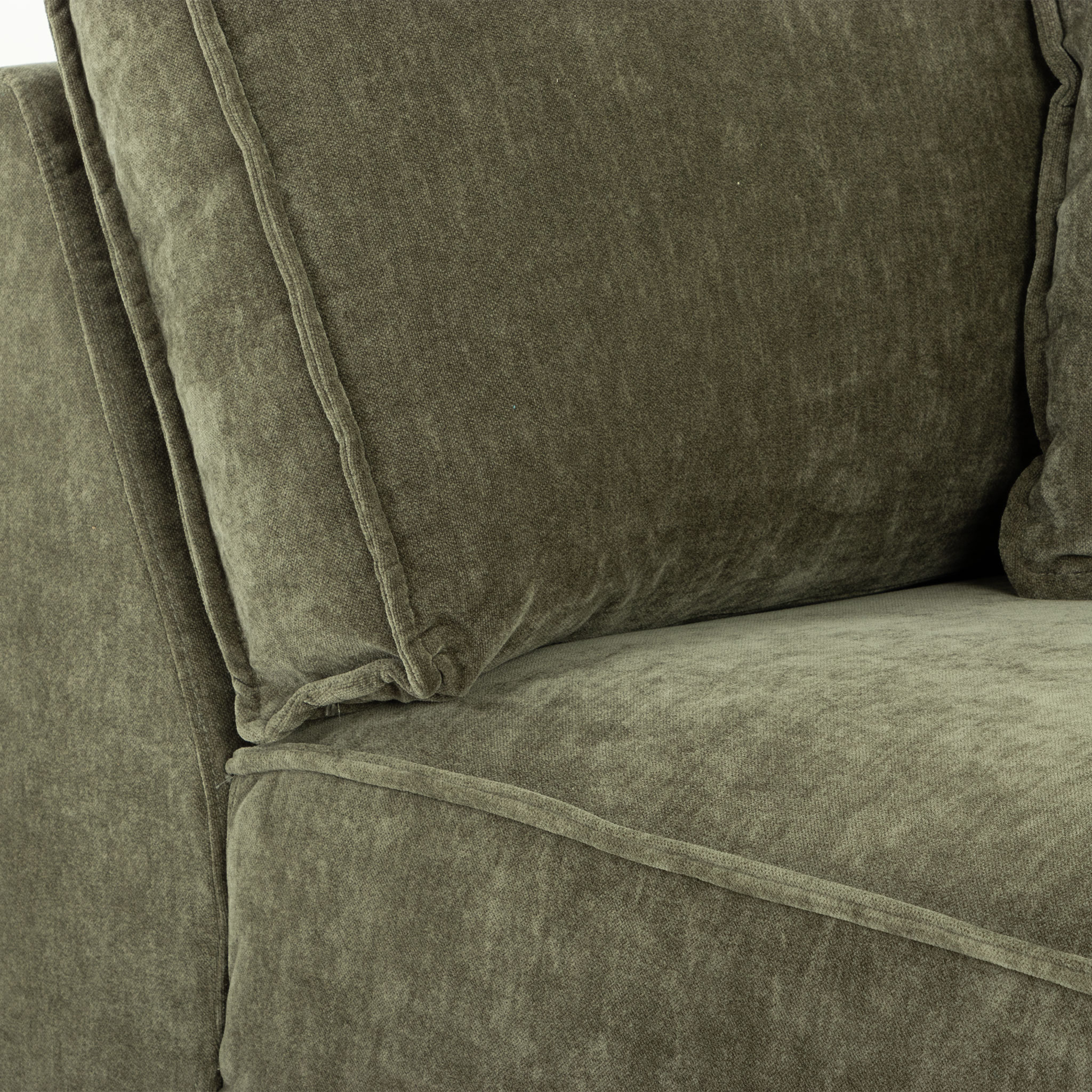 Kinsley 4 Seater Corner Modular Chaise Sofa Right Hand Facing, Green