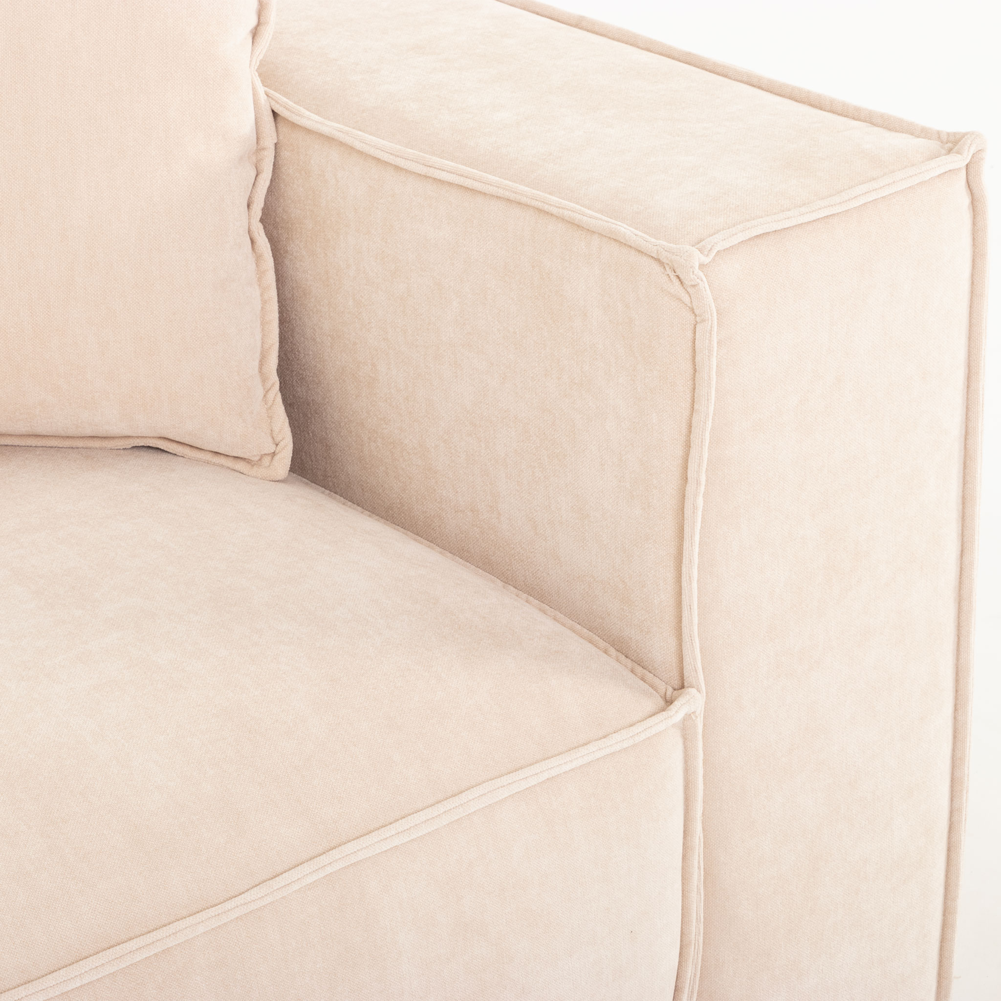 Kinsley 4 Seater Corner Modular Chaise Sofa Left Hand Facing, Natural