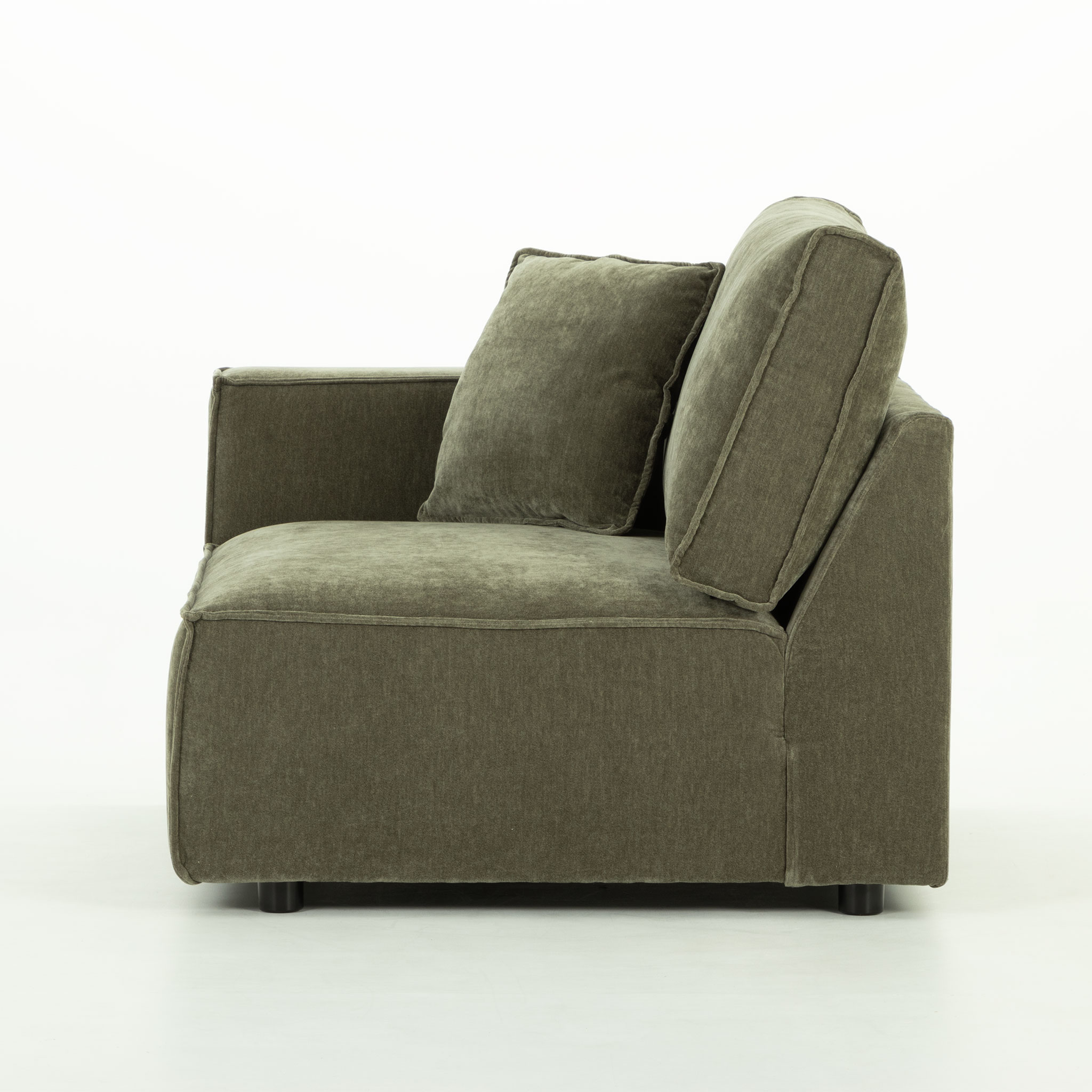 Kinsley 5 Seater Corner Modular Sofa With Ottoman, Green