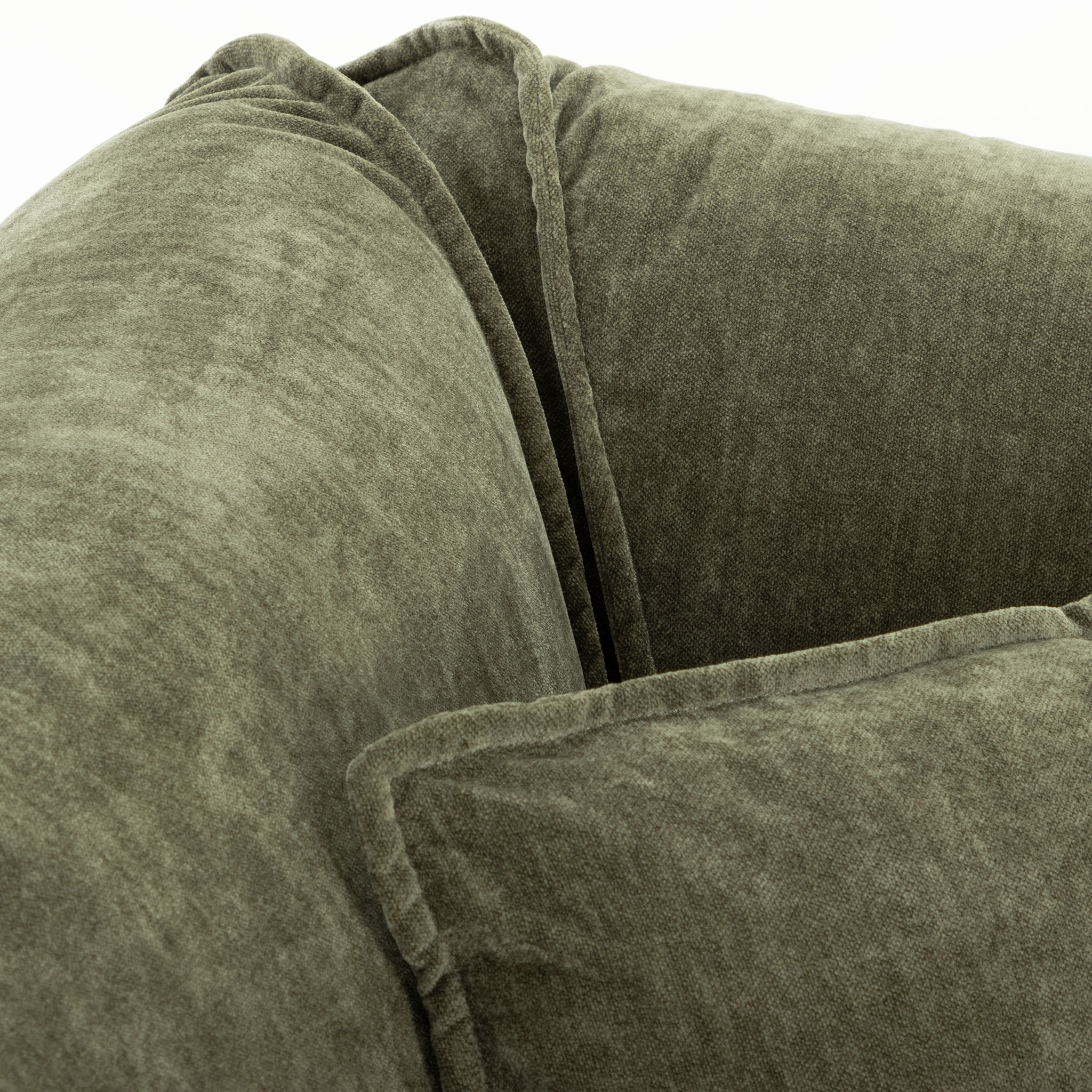 Kinsley 5 Seater Corner Modular Sofa With Ottoman, Green