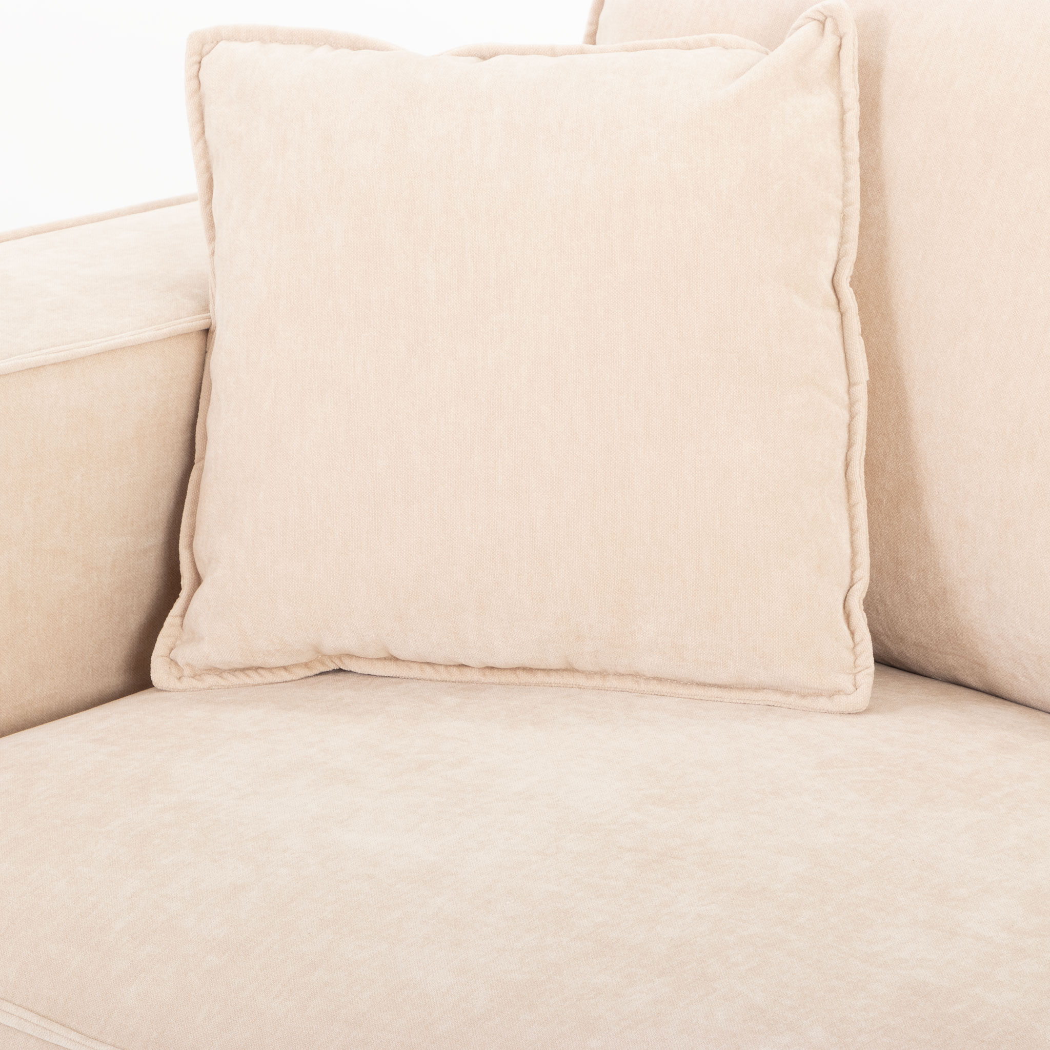 Kinsley 5 Seater Corner Modular Sofa With Ottoman, Natural